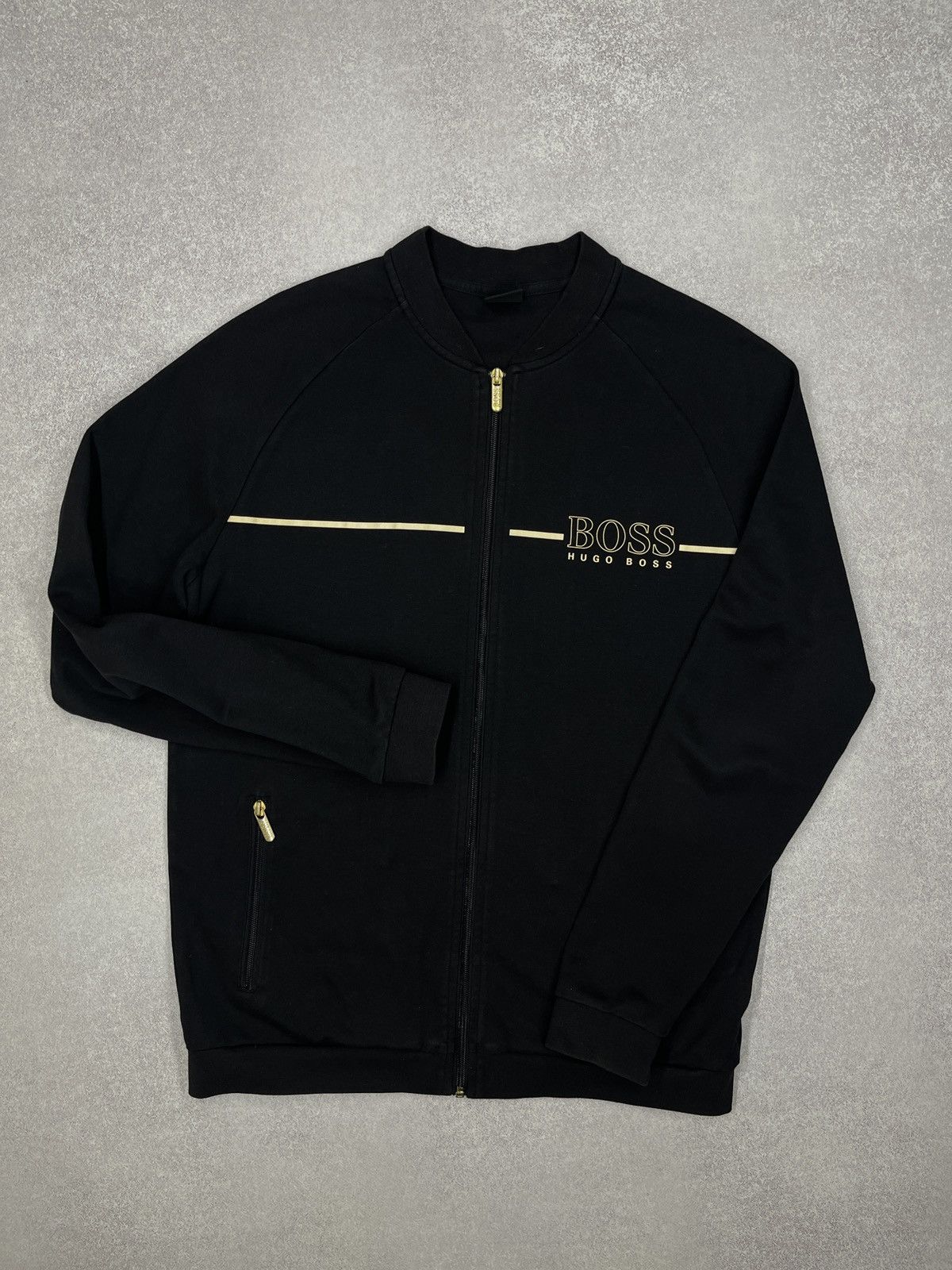 Hugo Boss Mens Hugo Boss Track Jacket Black Gold Size L Size US L / EU 52-54 / 3 - 2 Thumbnail