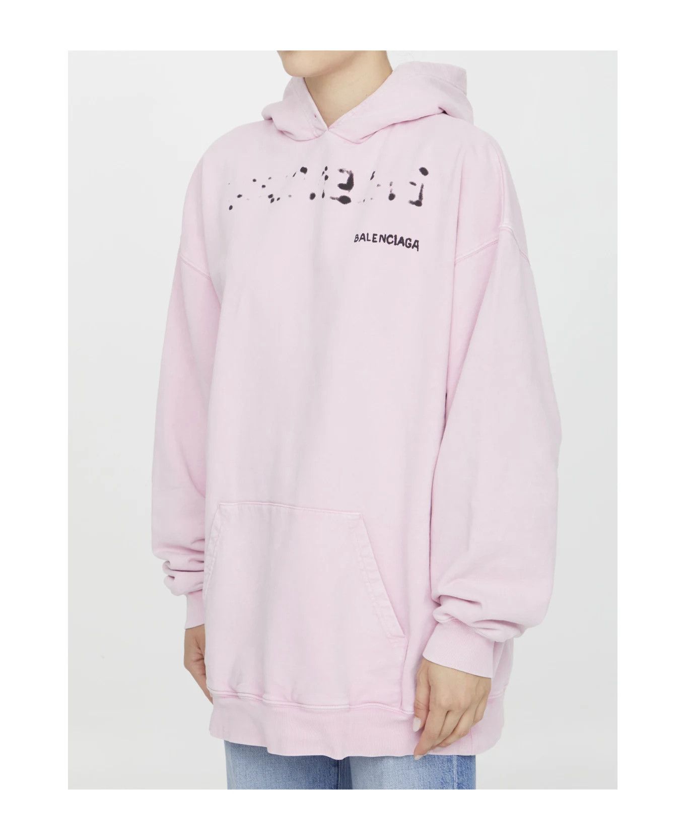 Balenciaga o1s1rm1125 Hand-Drawn Balenciaga Hoodie Medium Fit in Pink Size M / US 6-8 / IT 42-44 - 2 Thumbnail