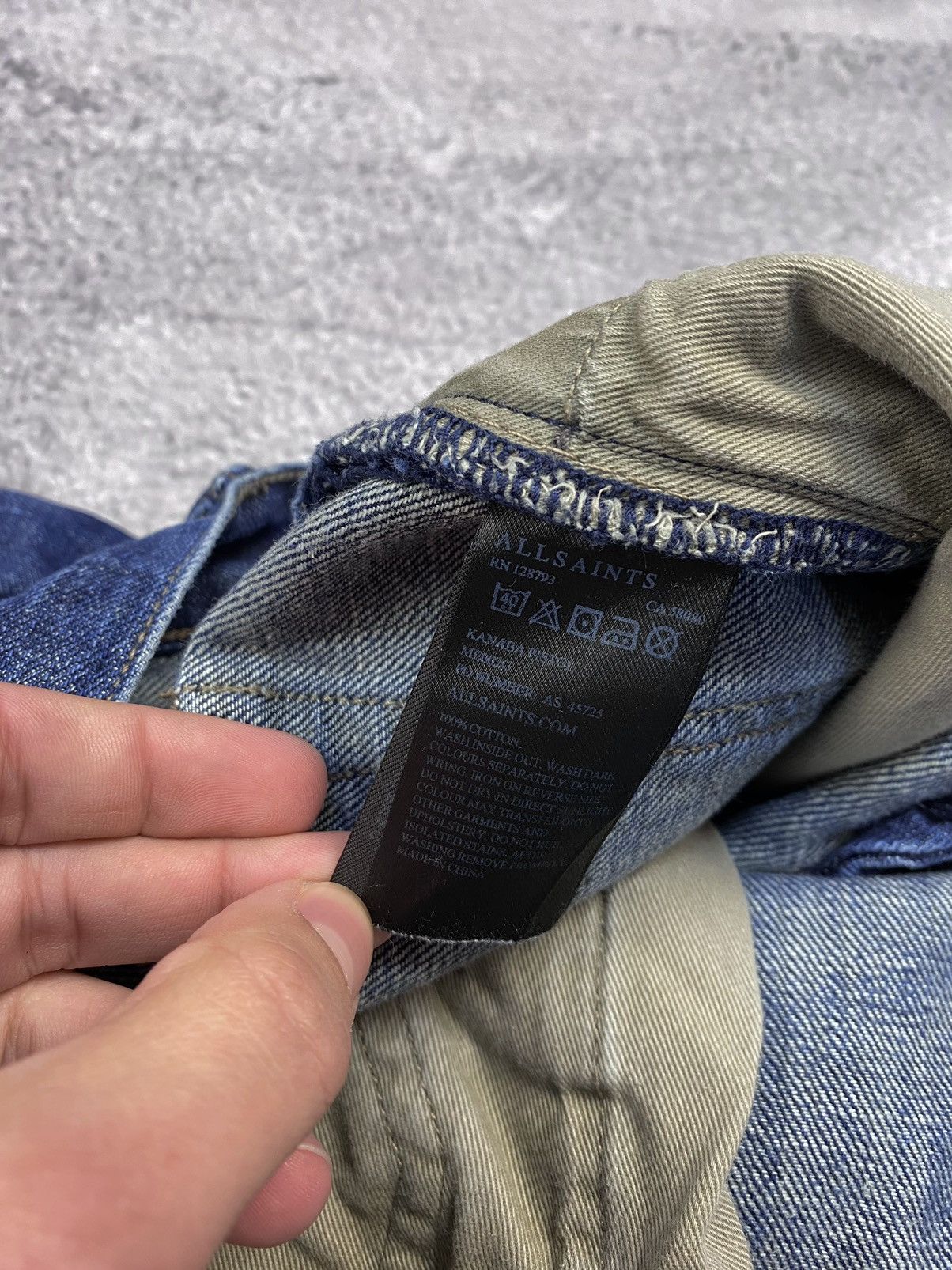 Allsaints AllSaints Kanaba Pistol Fit Blue Distressed Jeans Size US 30 / EU 46 - 16 Thumbnail