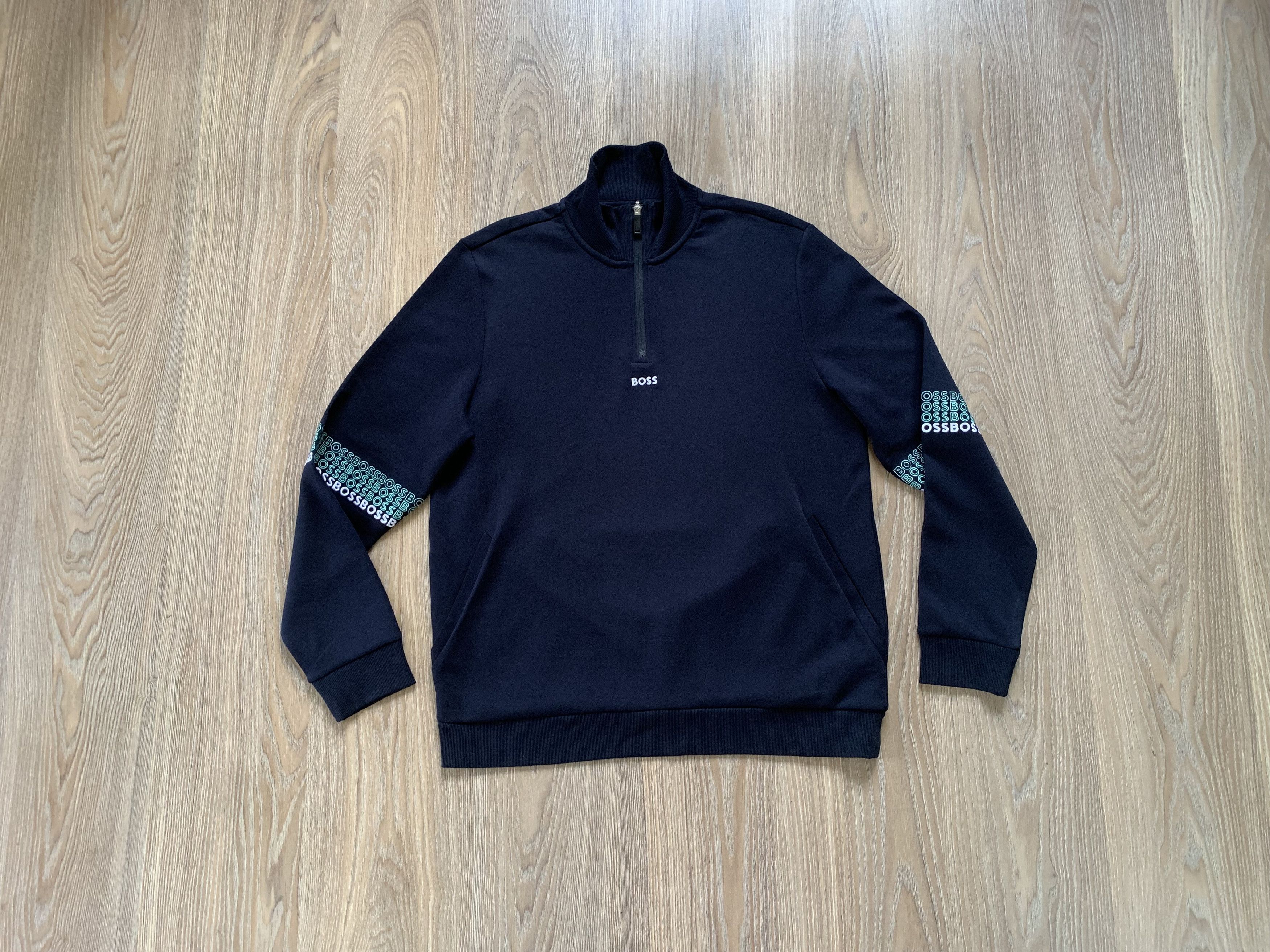 Hugo Boss Hugo Boss Zip-Neck Sweatshirt With Embroidered Logos Size US XL / EU 56 / 4 - 12 Thumbnail