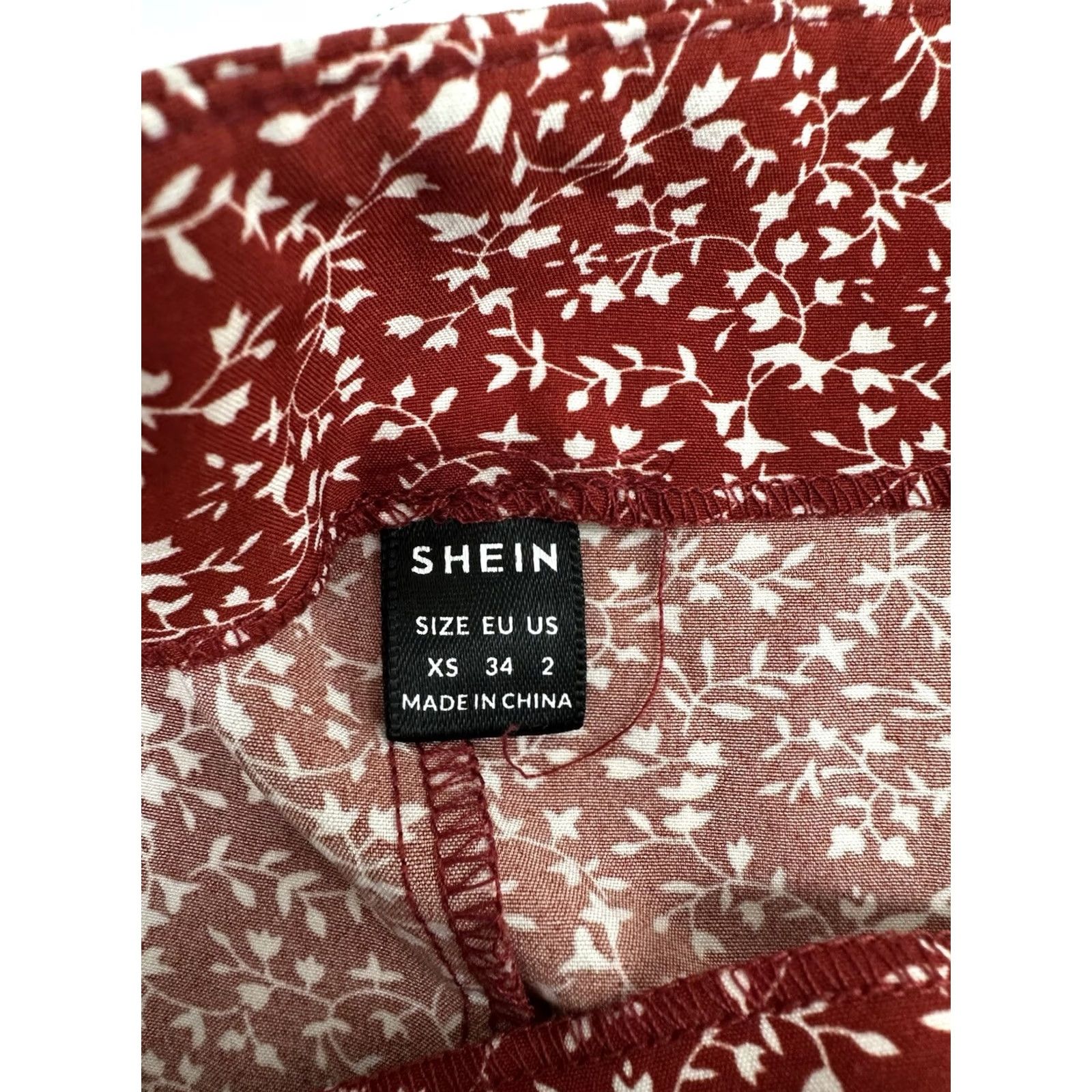 Shein SheIn Skirt Womens XS Red Size Floral Slip Faux Wrap Size 26" / US 2 / IT 38 - 5 Thumbnail