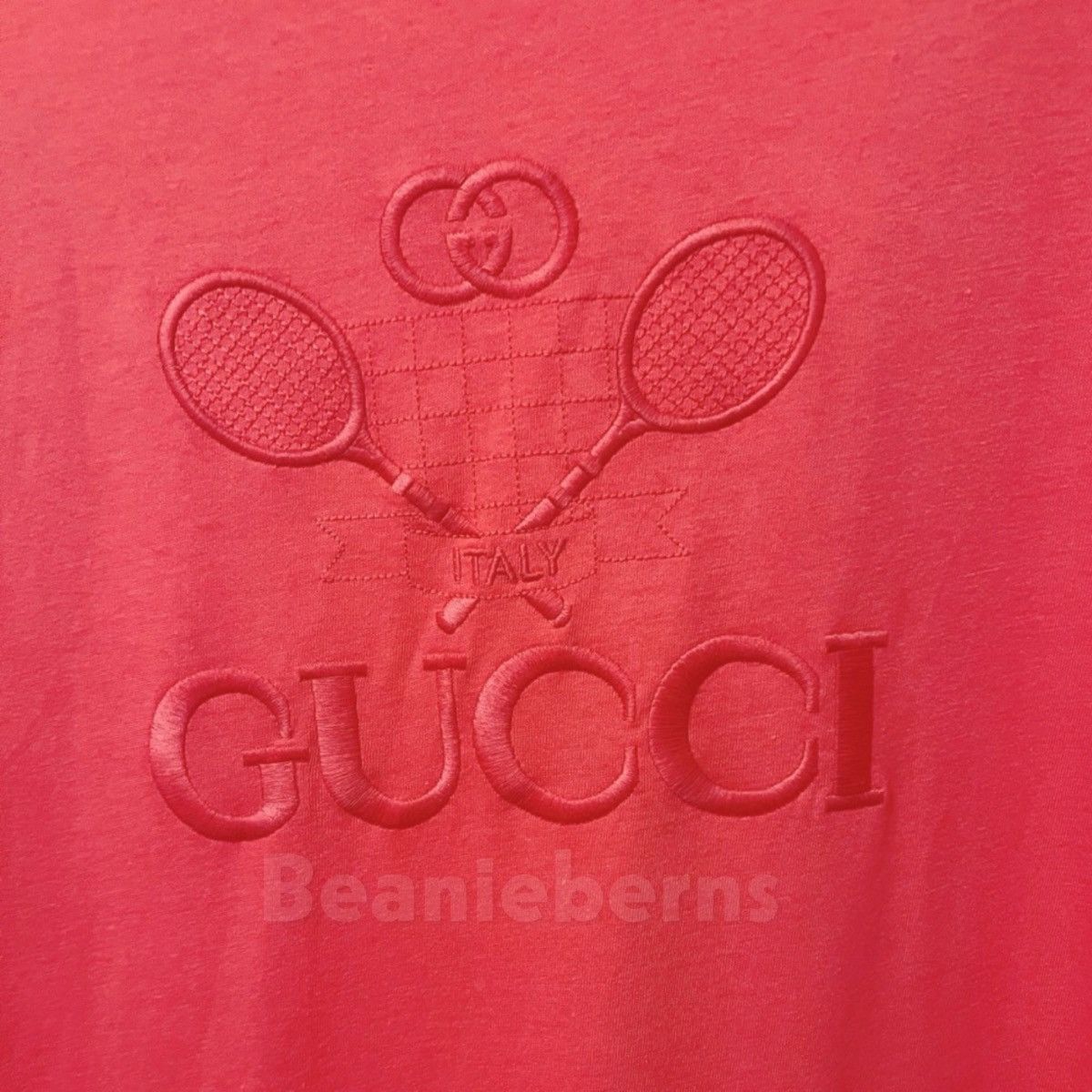 Gucci NWT Gucci T-Shirt Embroidered Tennis Cotton Jersey Tee Rose Size S / US 4 / IT 40 - 2 Thumbnail