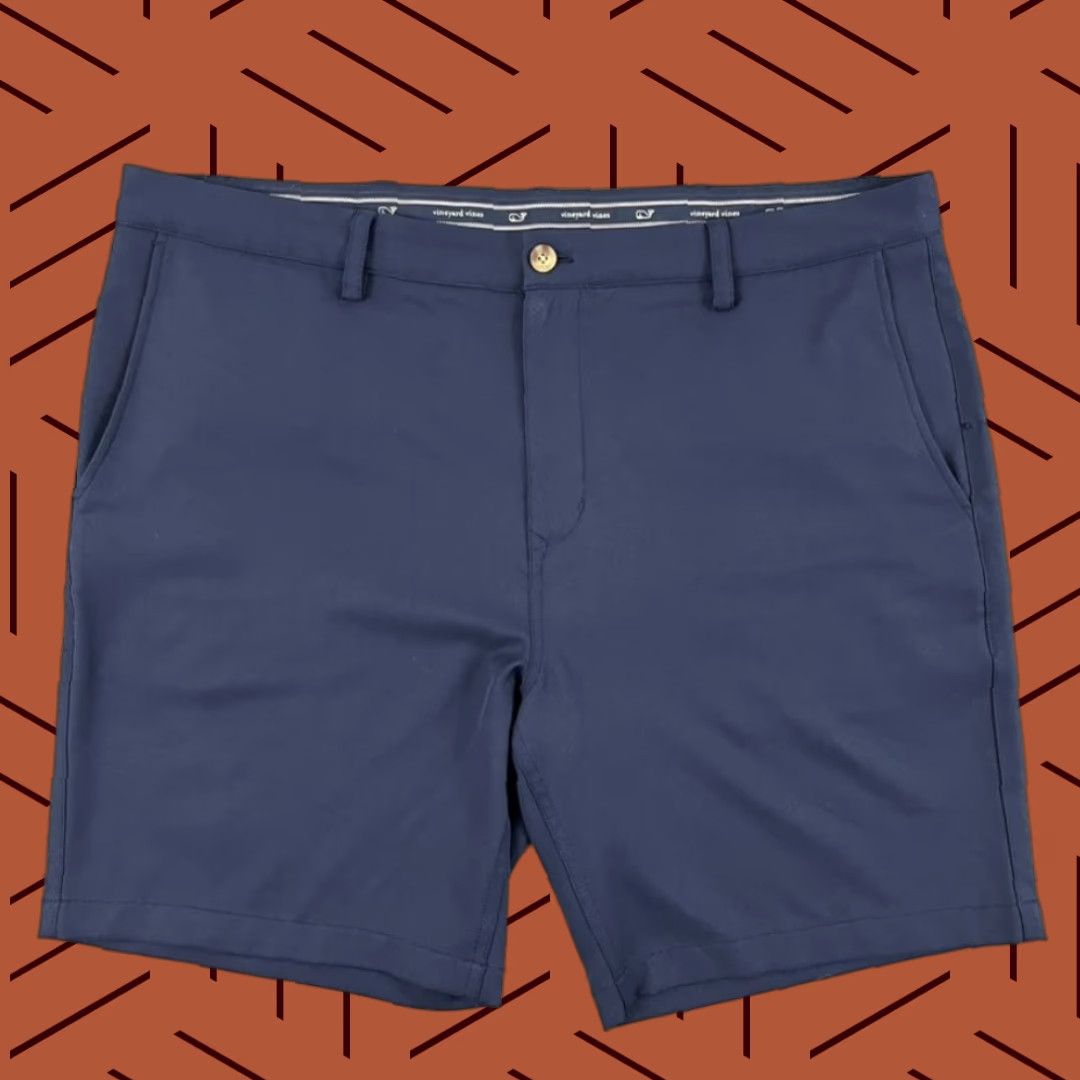 Vineyard Vines Vineyard Vines Links Shorts Mens 40 / 8.5" Navy Blue Golf Chino Stretch Preppy Size US 40 / EU 56 - 1 Thumbnail