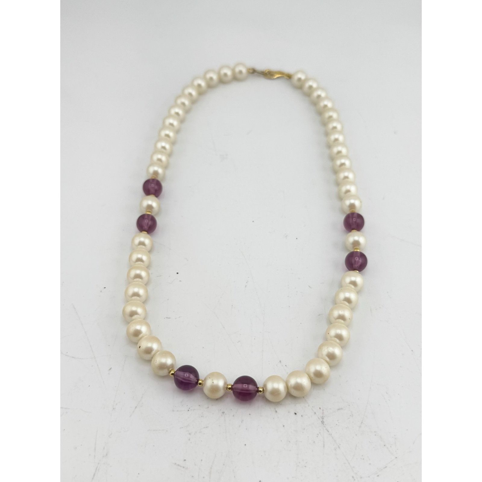 Vintage Vintage faux pearl purple beaded necklace Size ONE SIZE - 3 Thumbnail