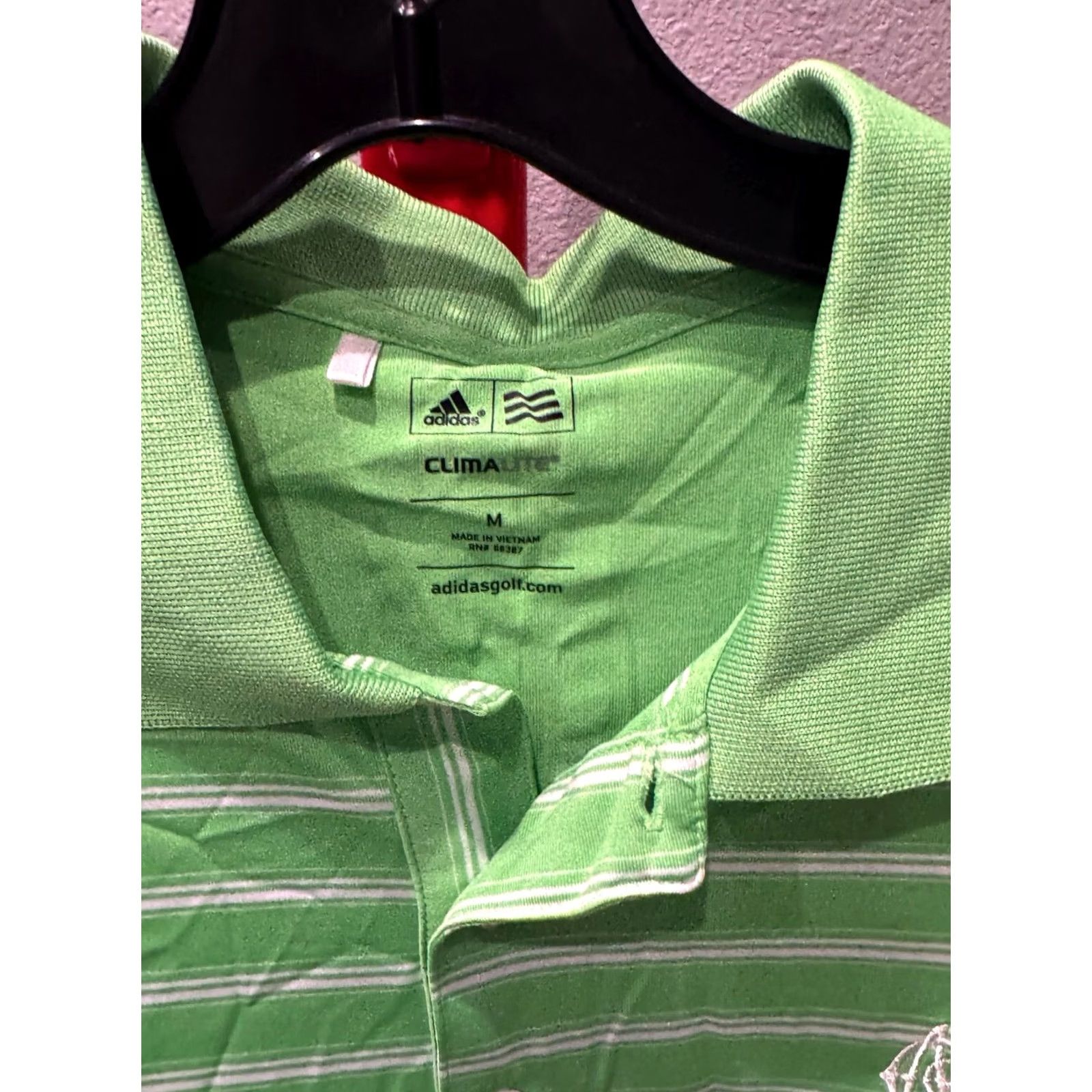 Adidas Adidas Golf Stripe Poly SHORT SLEEVE POLO SHIRT Medium M Shirt Mens Polo Stripe Poly Short Sleeve Golf Shirt Sharp Color 1899 Size US M / EU 48-50 / 2 - 4 Thumbnail
