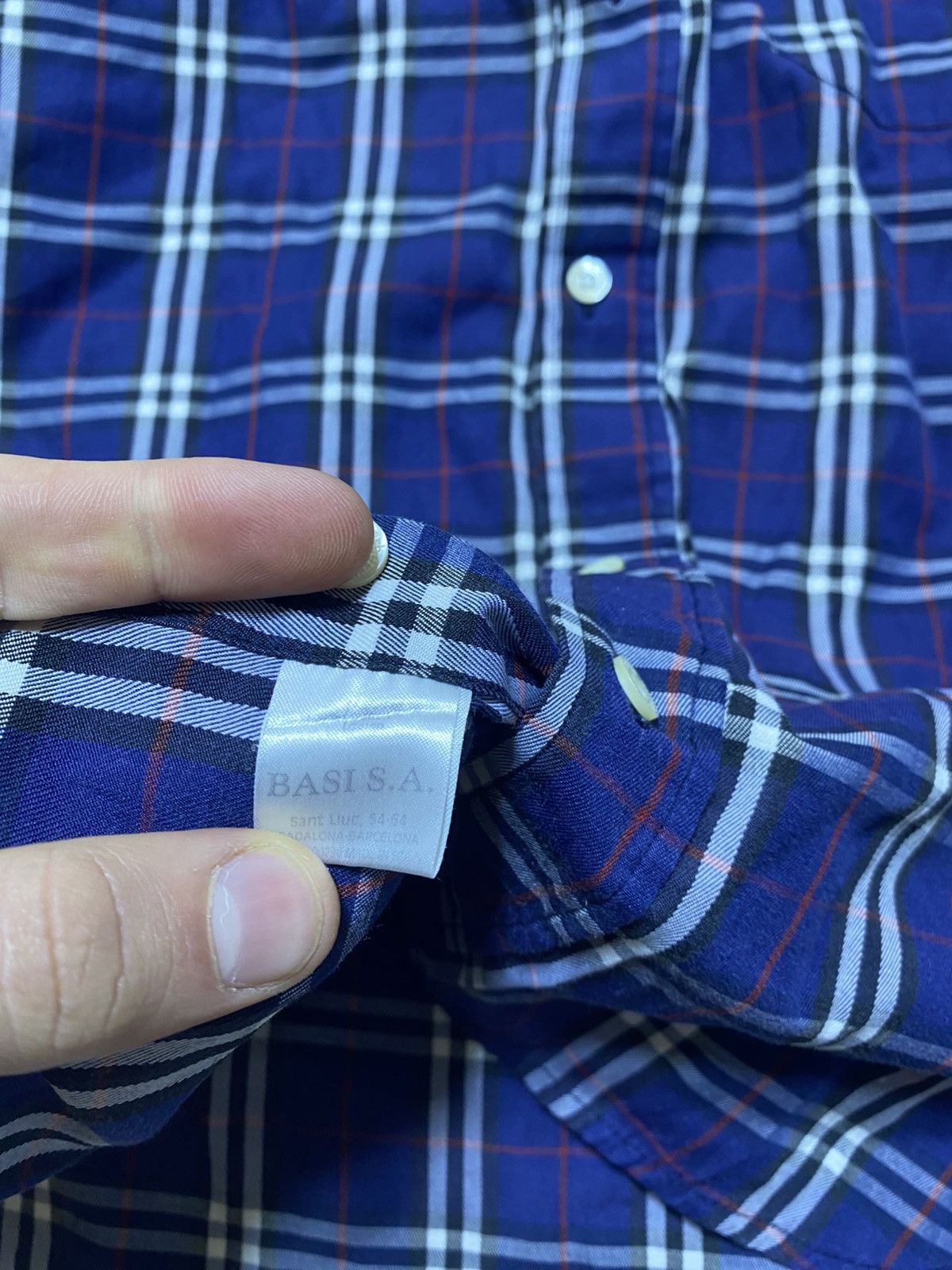 Burberry Burberrys London Navy Nova Check Flannel Button Down Shirt Size US L / EU 52-54 / 3 - 6 Thumbnail