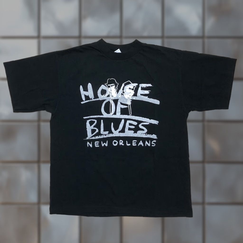 Vintage VINTAGE House of Blues T-Shirt Mens XL Black 80s Blues Brothers New Orleans USA Logo Double-Sided Size US XL / EU 56 / 4 - 1 Thumbnail