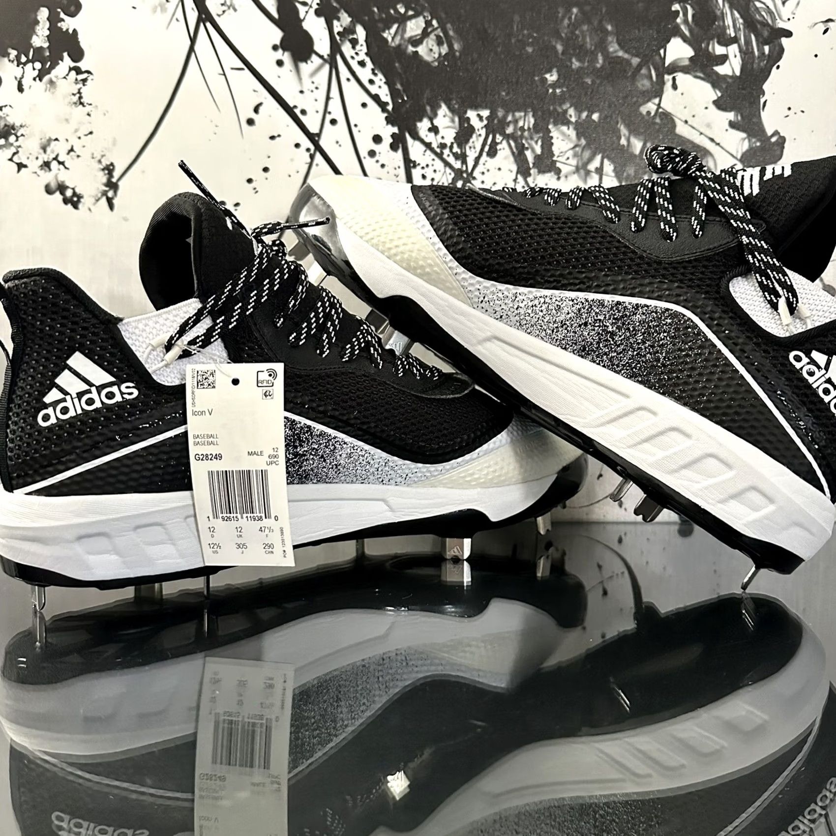 Adidas Adidas Icon 5 Baseball Cleats Mens 12.5 G28249 White Black Oreo Boost Size US 13 / EU 46 - 5 Thumbnail