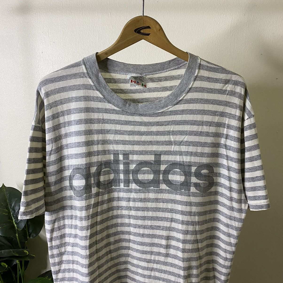 Adidas Vintage 1990s Adidas Stripes Tee Size US L / EU 52-54 / 3 - 2 Thumbnail