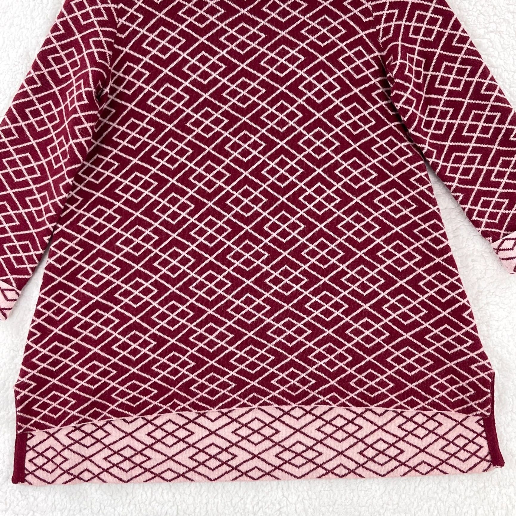 Anthropologie Anthropologie Sweater Women Medium Red Galena Cowl Neck Long Sleeve Geometric Bohemian Knit Pullover AVS Size M / US 6-8 / IT 42-44 - 5 Thumbnail
