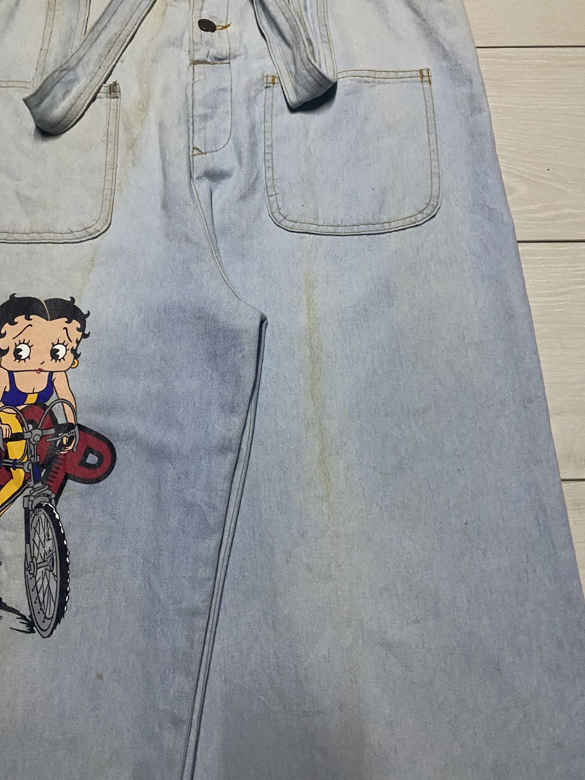 Japanese Brand Vintage Betty Boop Grunge Baggy Overall Denim Size US 33 - 9 Thumbnail