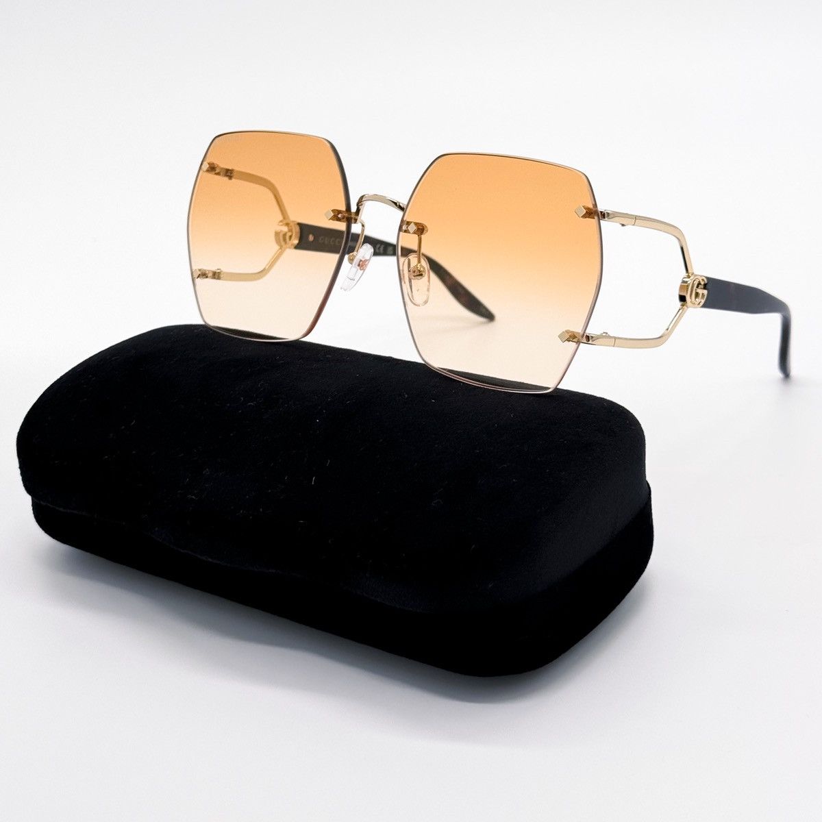 Gucci NEW GUCCI GG1562S 003 RIMLESS SQUARE BROWN WOMEN SUNGLASSES Size ONE SIZE - 2 Thumbnail