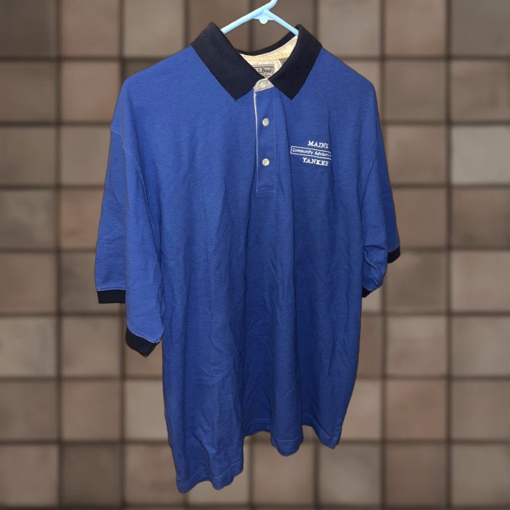Vintage VINTAGE L.L. Bean Men’s Large Polo Shirt Short Sleeve Blue Summer Outdoor Work Uniform Size US L / EU 52-54 / 3 - 1 Thumbnail