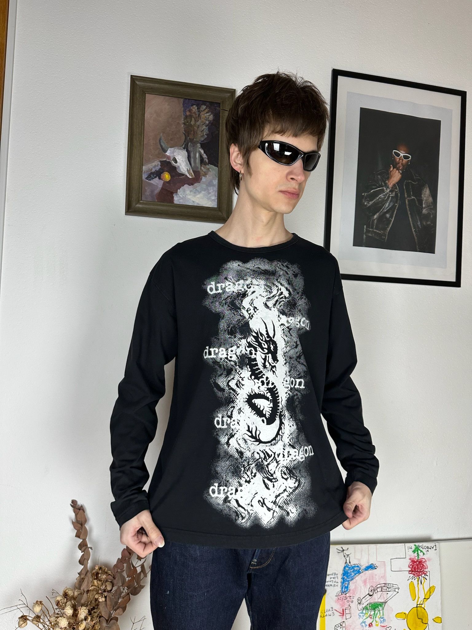 Japanese Brand Vintage Dolce & Gabanna Style dragon tribal Longsleeve Size US M / EU 48-50 / 2 - 3 Thumbnail