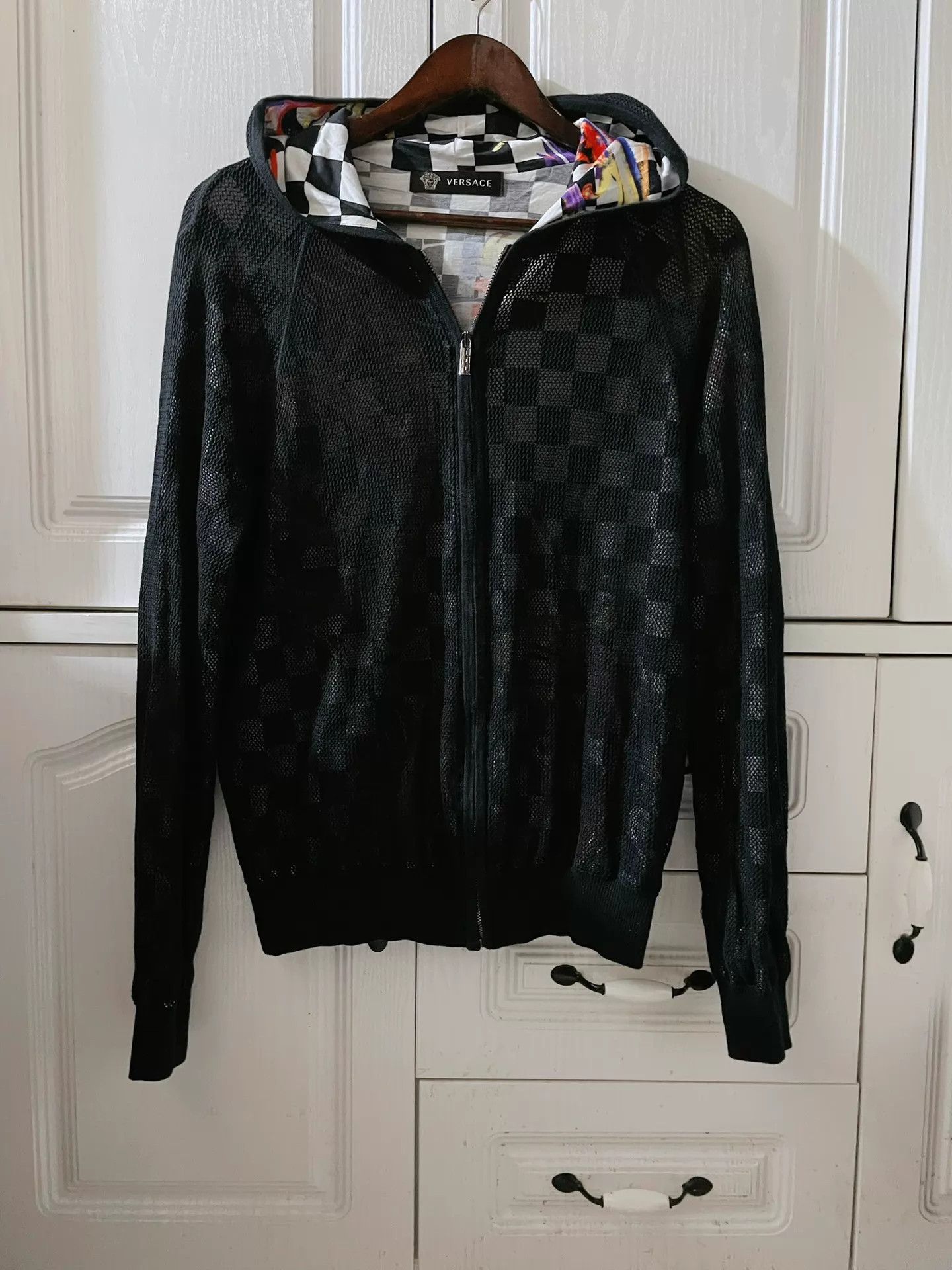 Versace Versace Baroque Net & Check Hooded Jacket L Size US M / EU 48-50 / 2 - 1 Thumbnail
