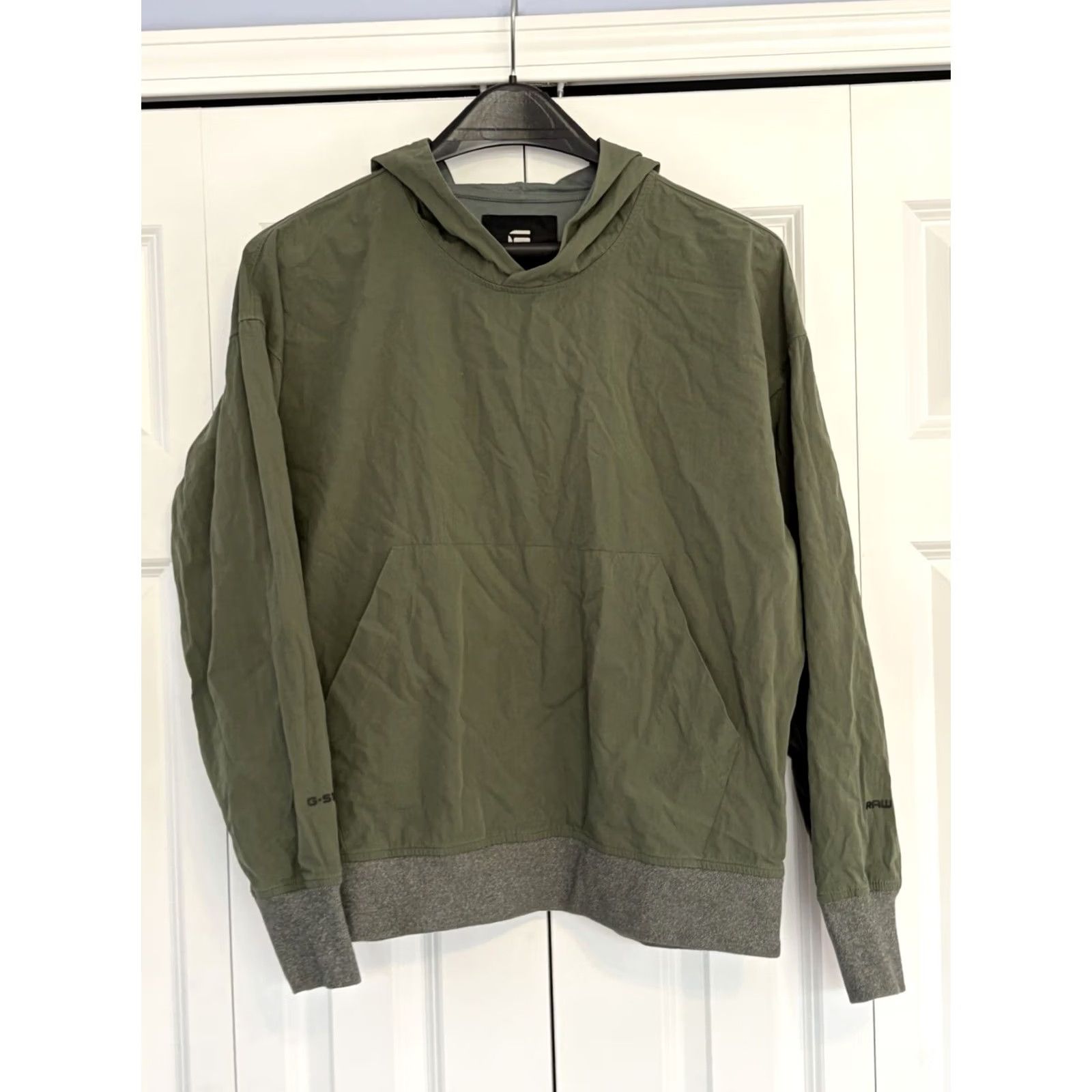 Vintage VINTAGE? No. Mens G-Star RAW Hoodie Knit Pullover Hooded Green Large Logo Regular Size US L / EU 52-54 / 3 - 2 Thumbnail