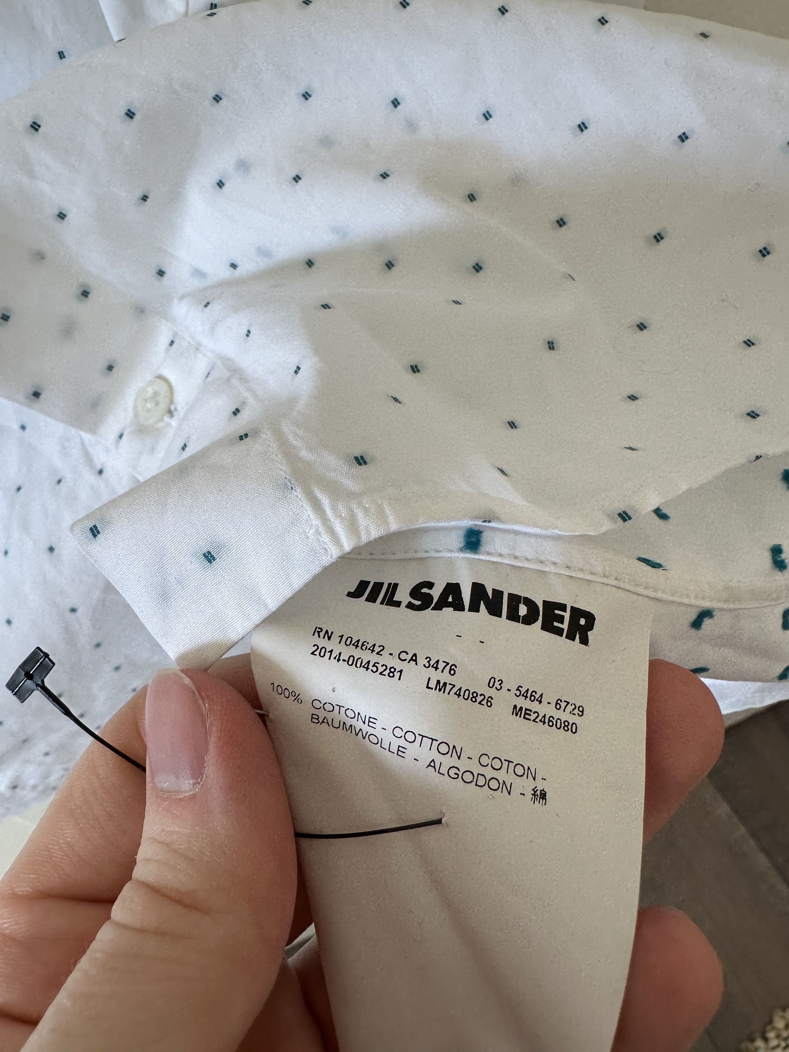 Jil Sander Jil Sander Polka Dot Embroidered Button Up Shirt Size US M / EU 48-50 / 2 - 5 Thumbnail