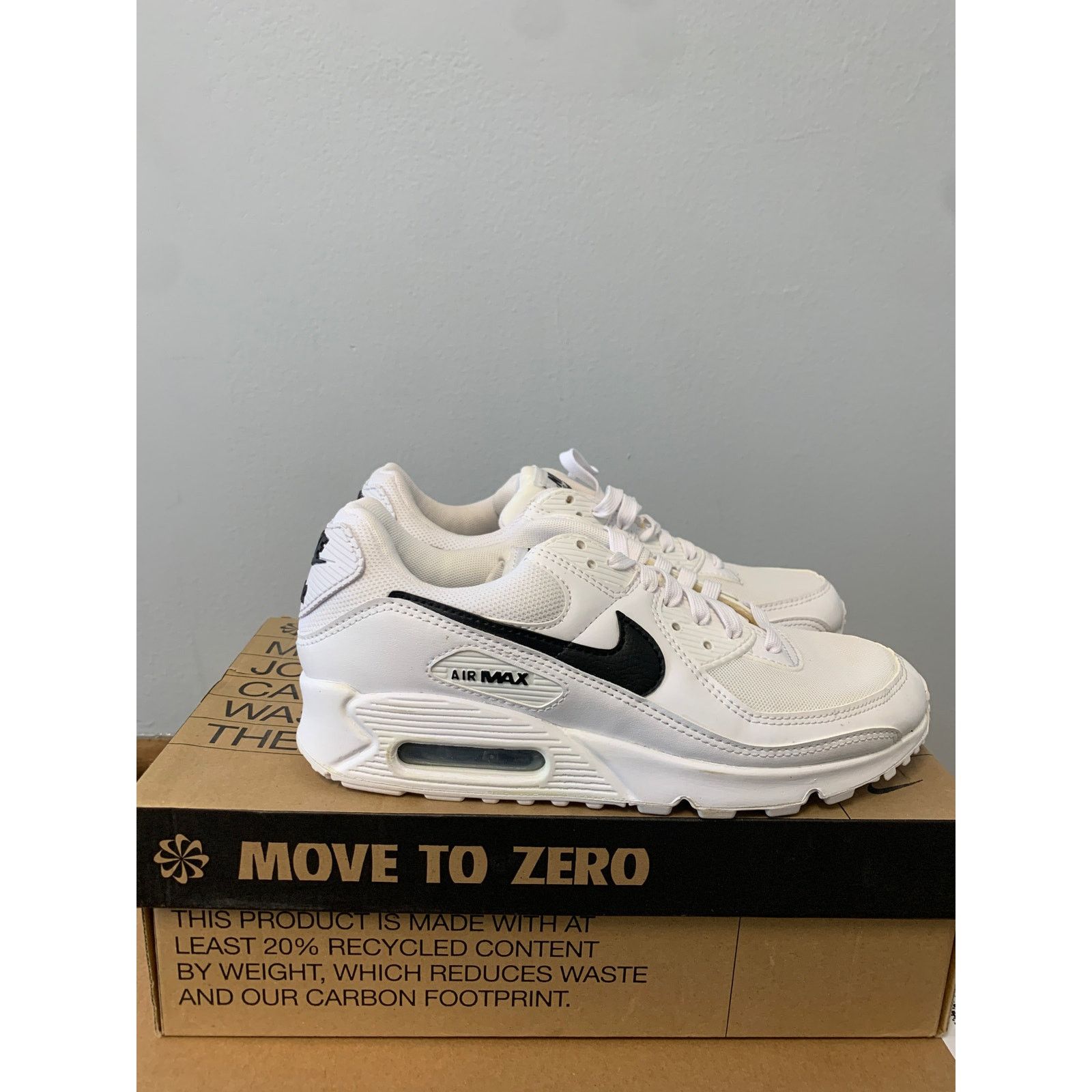 Nike Nike Air Max 90 Next Nature White Black Womens Size 8.5 Used Size US 8.5 / IT 38.5 - 1 Thumbnail
