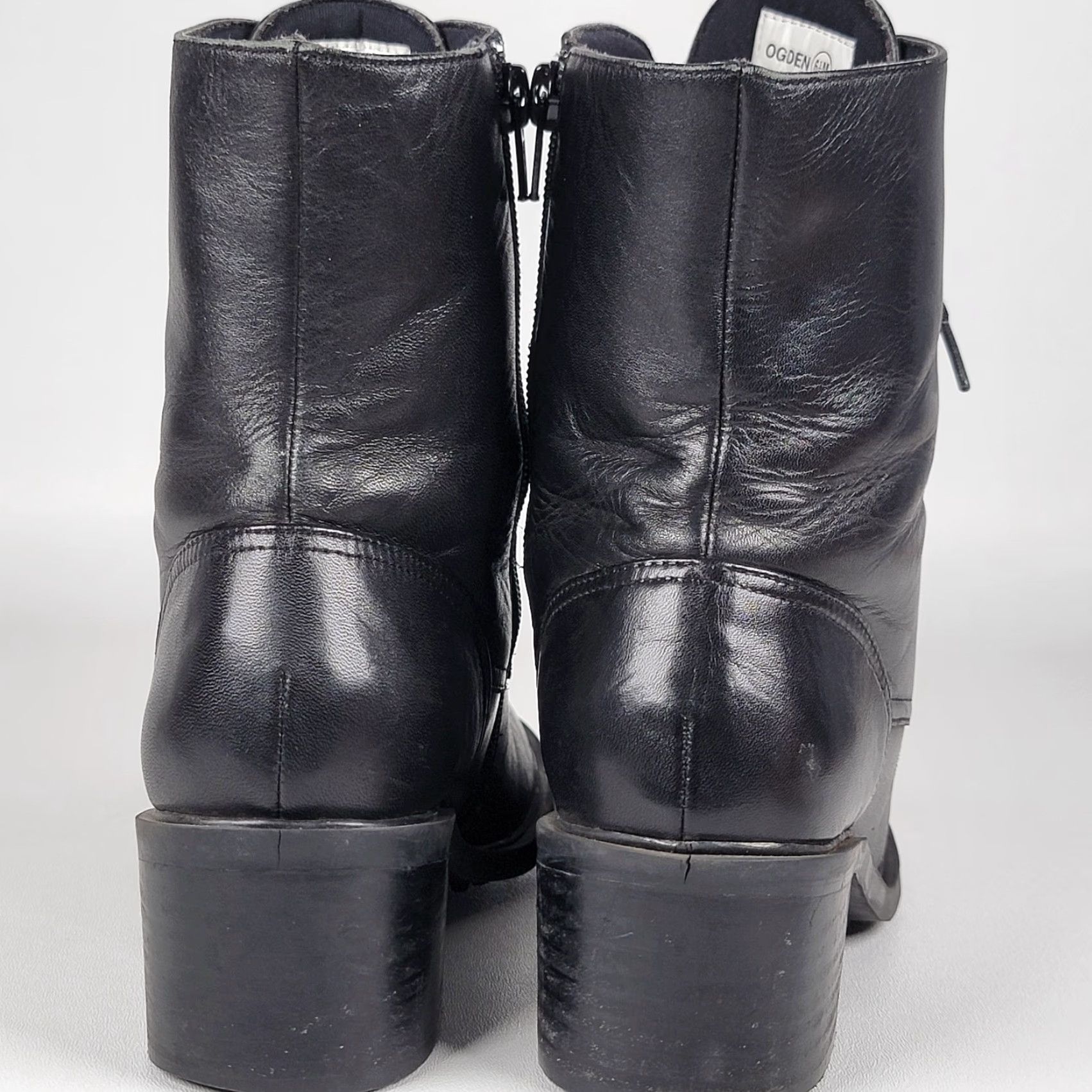 Madewell VINTAGE Madewell Partners Lace Up Granny Black Leather Riding Boots Womens Size 6.5 Size US 7 / IT 37 - 7 Thumbnail
