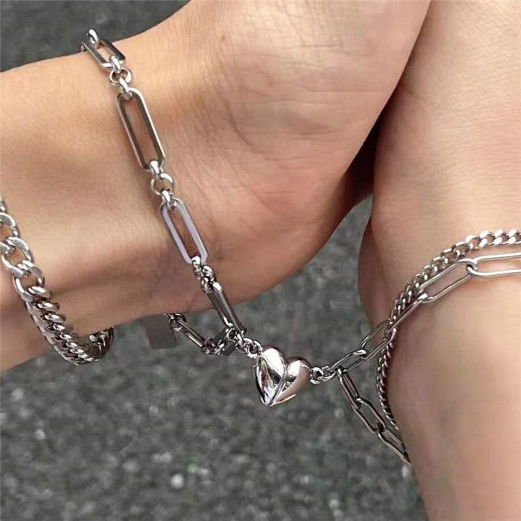 Jewelry Heart Punk Bracelet Y2K Punk Chain Gotch Bracelets Chains Size ONE SIZE - 1 Thumbnail