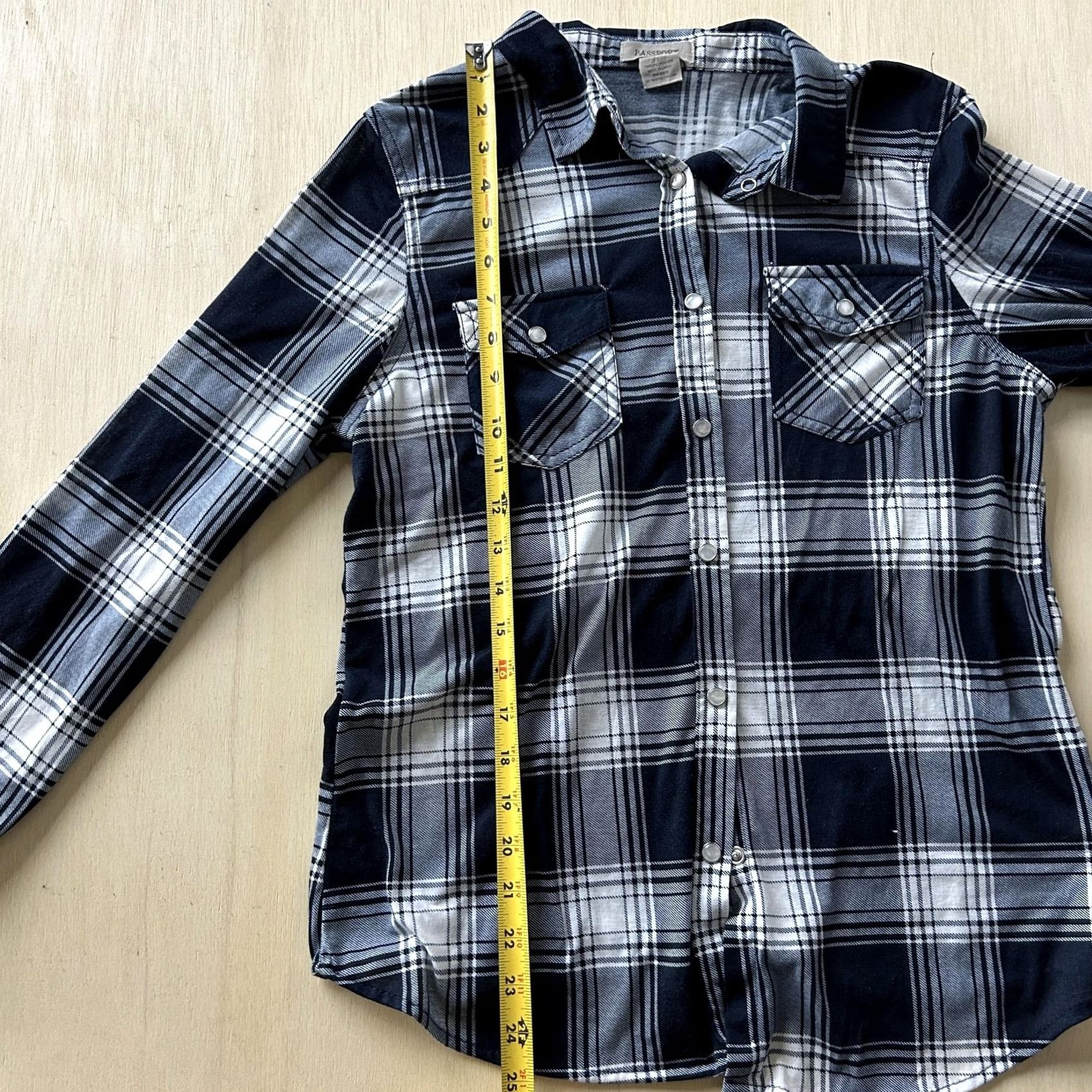 Vintage Passport Shirt Womens Small Blue Plaid Long Sleeve Pearl Snap Button Up Flannel Size S / US 4 / IT 40 - 4 Thumbnail