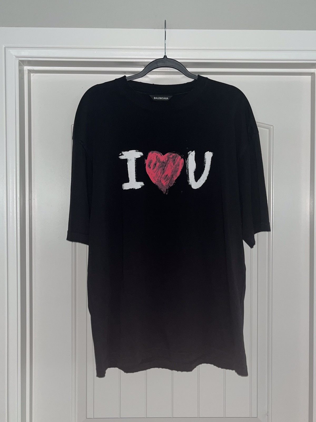 image of Balenciaga “Iu” T-Shirt in Black, Men's (Size Medium)