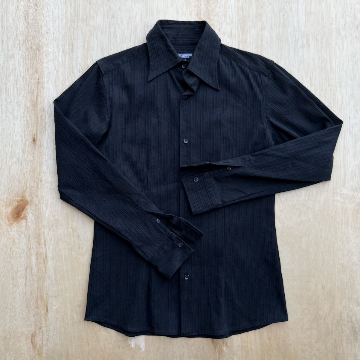 Tornado Mart TORNADO MART BLACK SLIM FIT LONG SLEEVE SHIRT Size US L / EU 52-54 / 3 - 3 Thumbnail