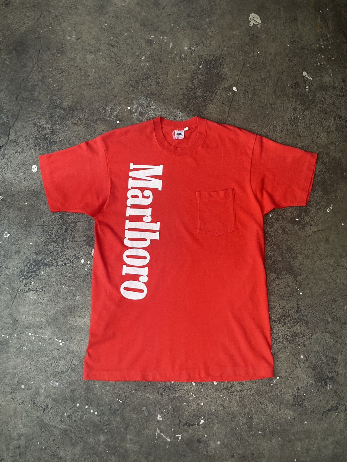 Marlboro × Marlboro Adventure Team × Marlboro Unlimited Vintage 80s Marlboro Spellout Pocket Tee Size US XL / EU 56 / 4 - 1 Thumbnail