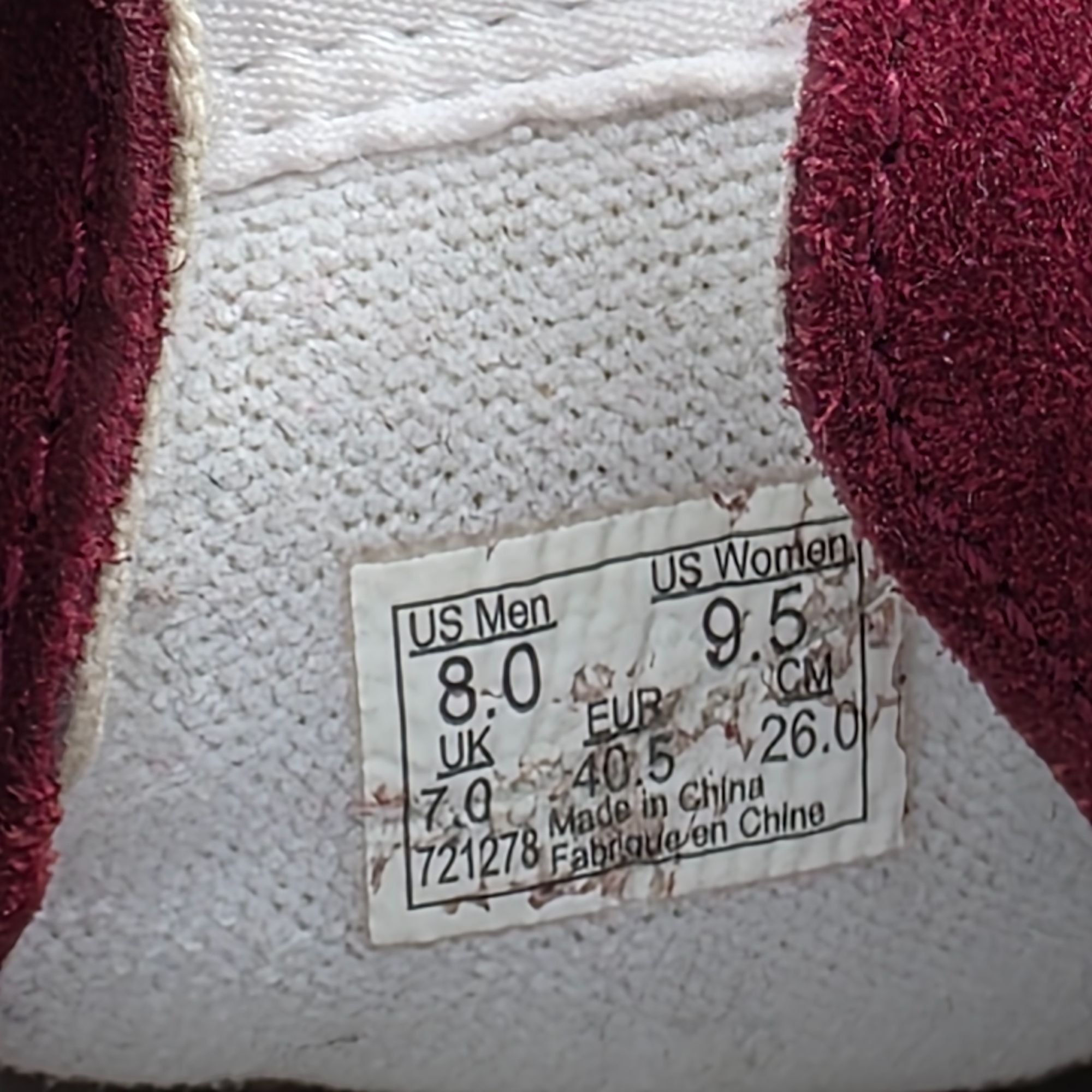 Vans Vans Sk8 Hi Womens Size 9.5 Maroon White HighTop Sneaker Sho Size US 9.5 / IT 39.5 - 6 Thumbnail