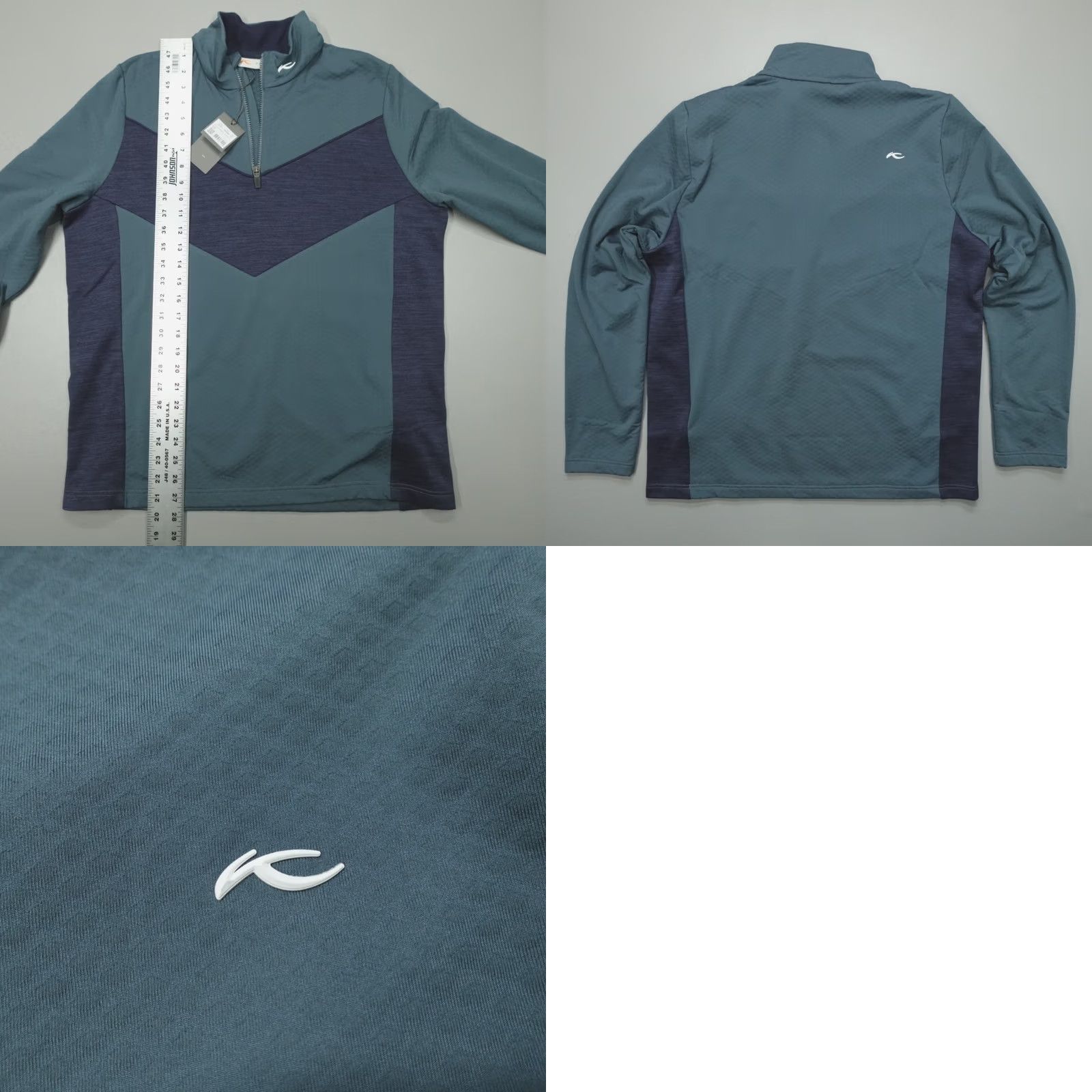 KJUS KJUS Damon Midlayer Half-Zip Men’s L 52 Blue Polyester Wool Golf Pullover Shirt Size US L / EU 52-54 / 3 - 8 Thumbnail