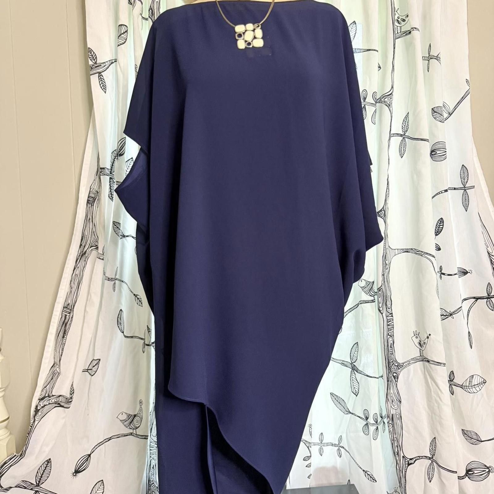 Trina Turk Trina Turk Asymmetrical Navy Blue Dress Size XL Size XL / US 12-14 / IT 48-50 - 1 Preview