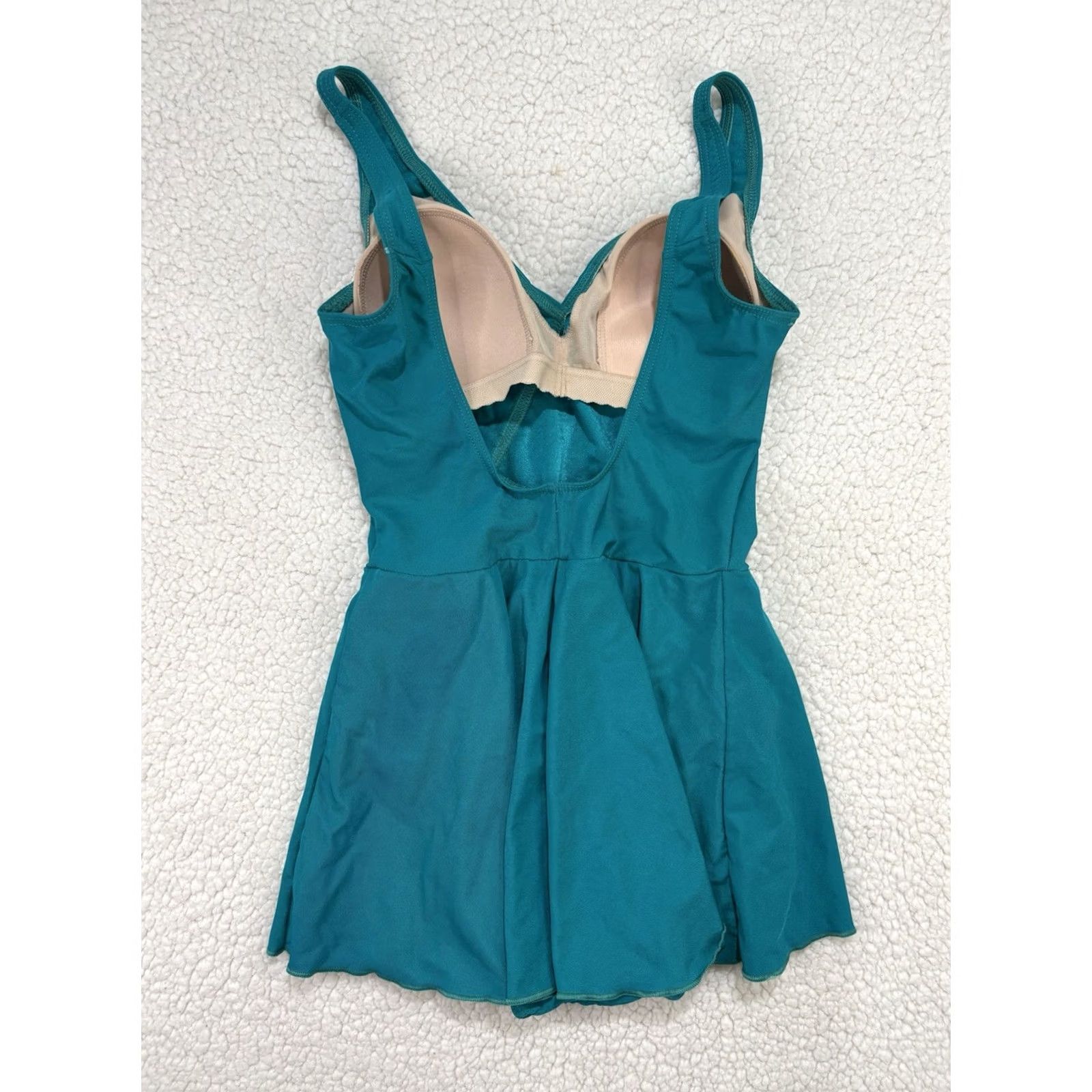 Vintage VINTAGE Christina One Piece Swimsuit Modest Swim Dress Wrap Teal Gold Button 10 Size L / US 10 / IT 46 - 4 Thumbnail