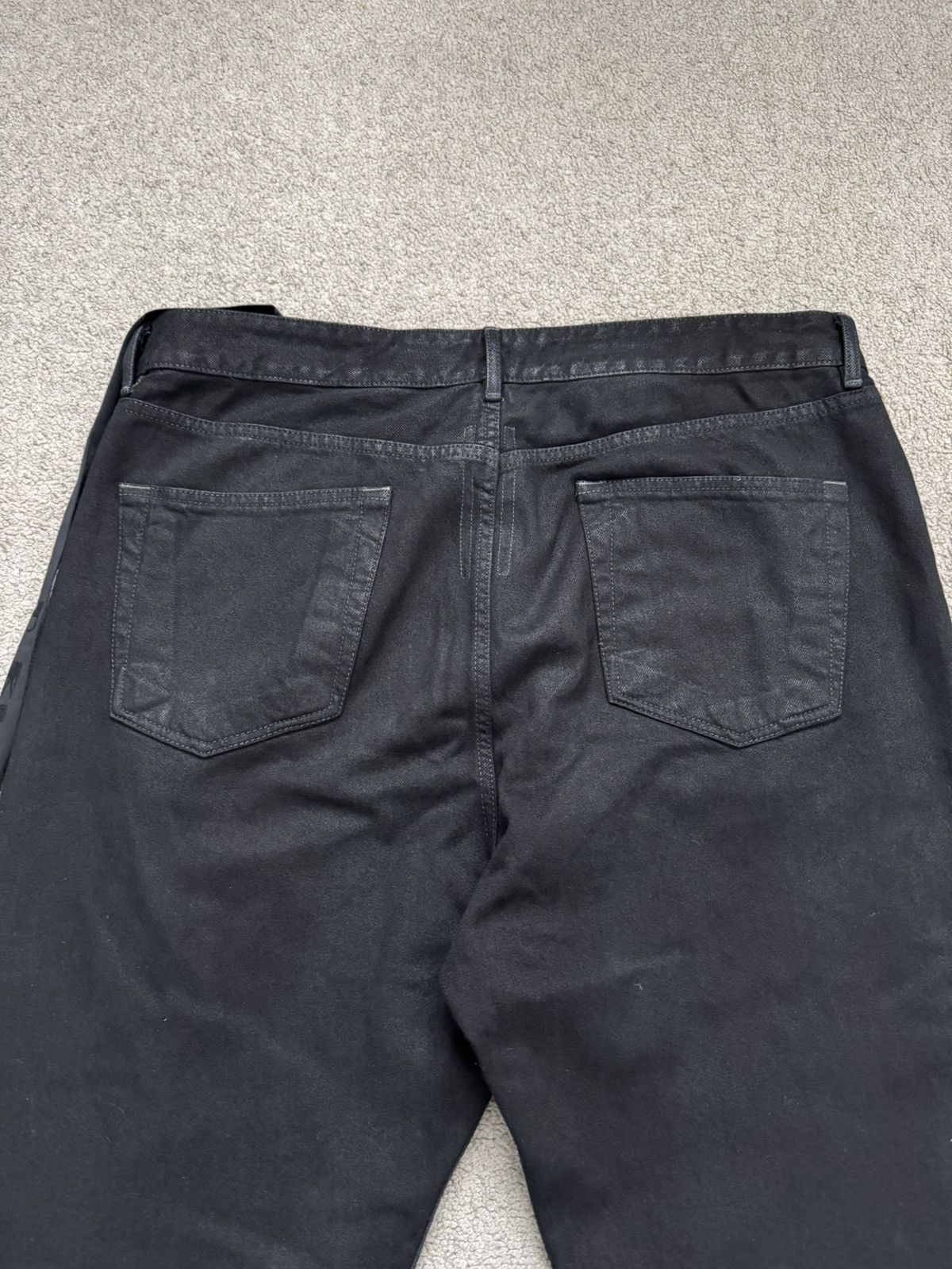 Rick Owens FW22 Rick Owens DRKSHDW Black Waxed Performa Cut Denim Jeans Size US 36 / EU 52 - 6 Thumbnail