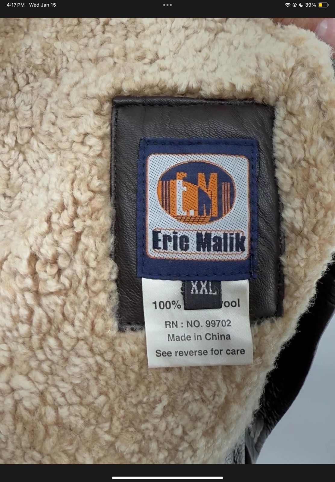 Vintage Vintage 90s Eric Malik Sterling Leather Jacket Men’s 2XL Size US M / EU 48-50 / 2 - 8 Thumbnail