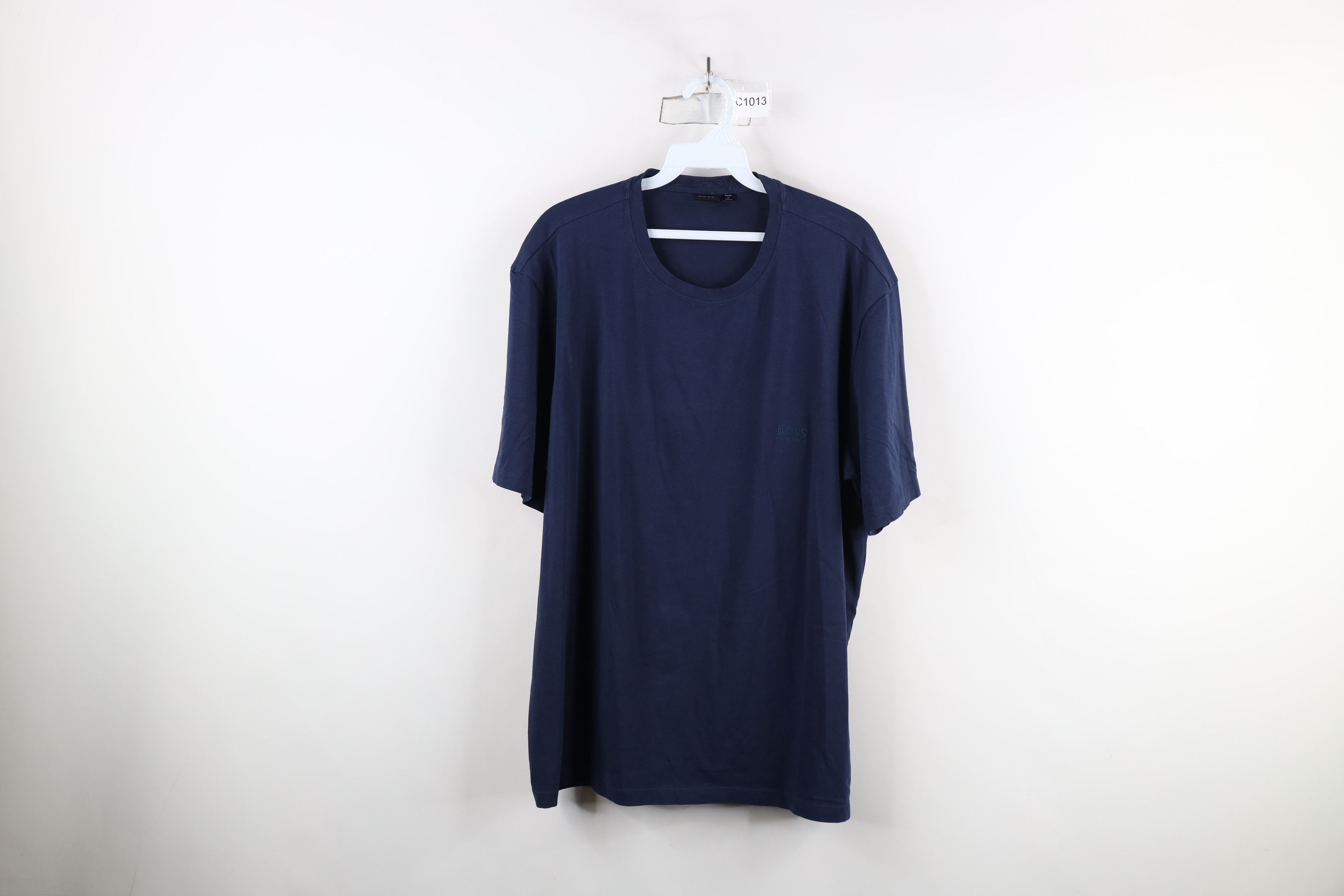 Hugo Boss × Vintage Hugo Boss Spell Soft Touch Cotton Short Sleeve T-Shirt Blue Size US XL / EU 56 / 4 - 1 Thumbnail