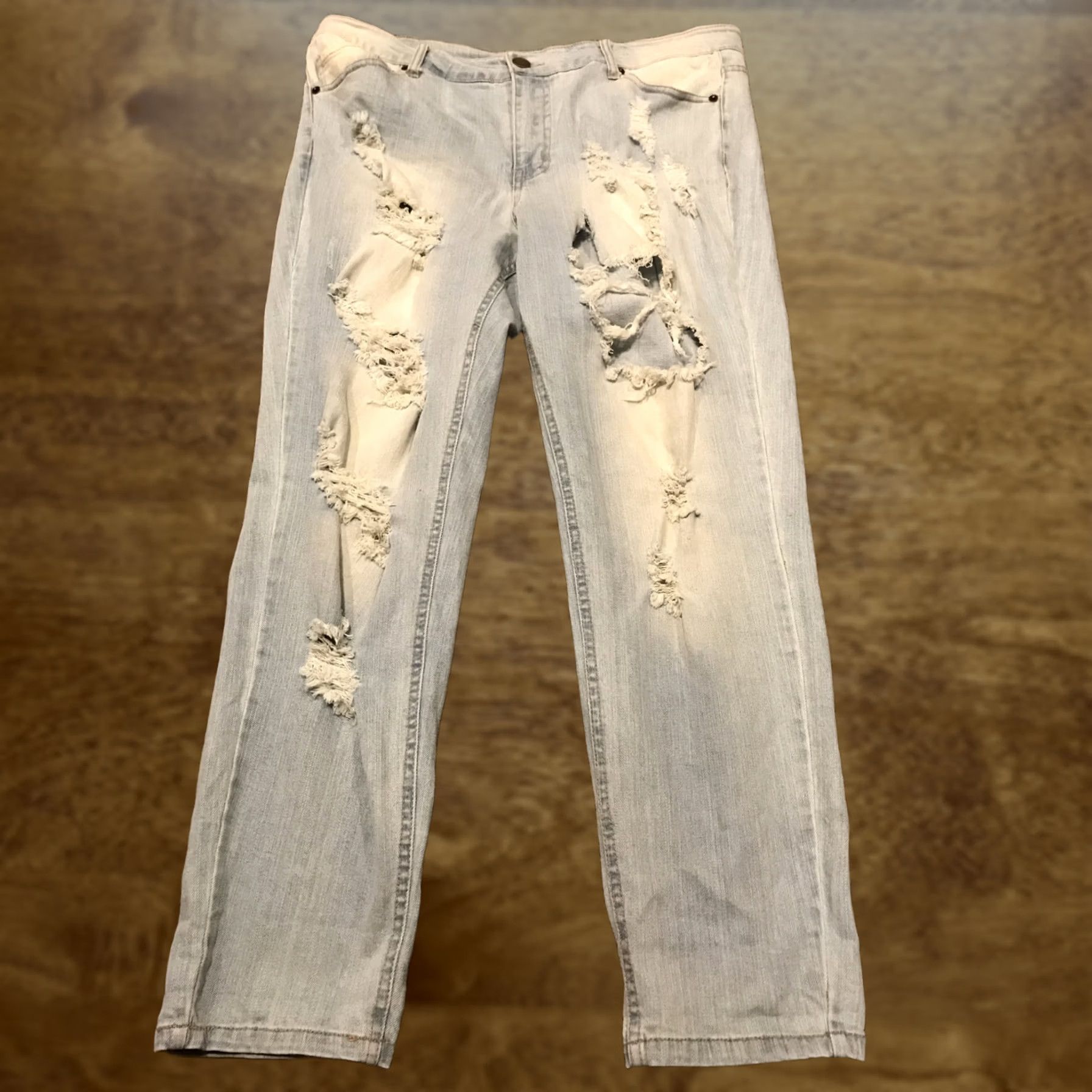 Forever 21 FOREVER 21 Womens Jeans Denim 36" Waist 27" Inseam Regular Mom High Rise Blue Cotton Blend A33 Size 14 Size 36" / US 14 / IT 50 - 1 Thumbnail