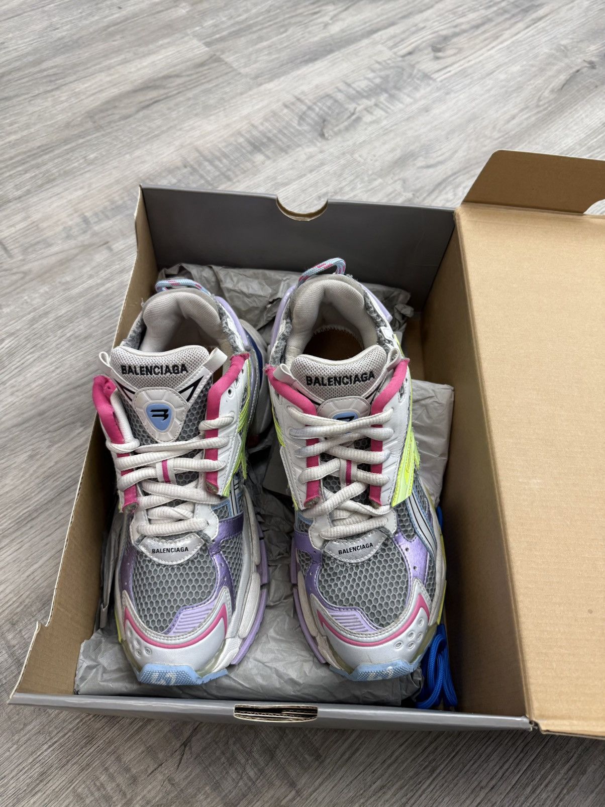 Balenciaga Balenciaga Runner - White/Purple/Yellow Size US 9 / EU 42 - 4 Thumbnail