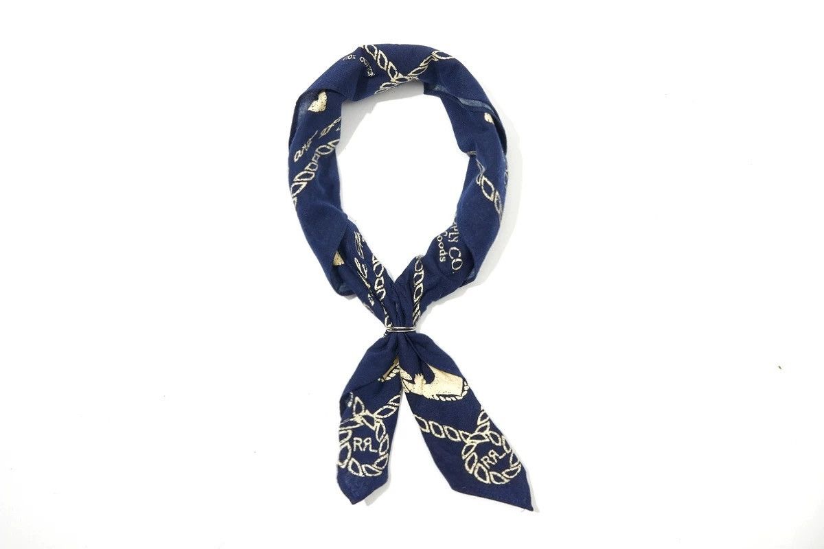 RRL Ralph Lauren RRL INDIGO Bandana COTTON Scarf handkerchief Size ONE SIZE - 9 Thumbnail