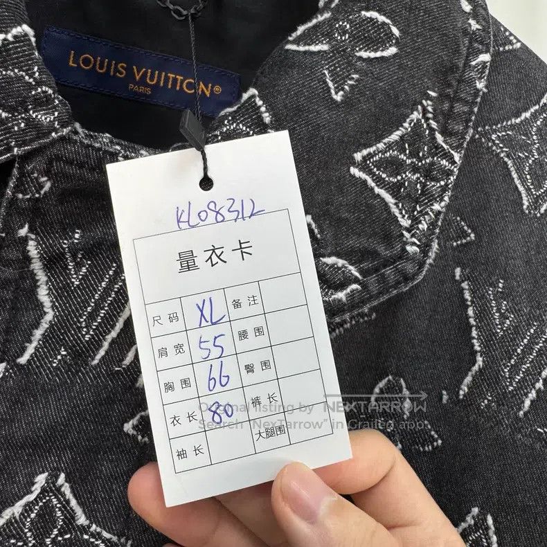 Louis Vuitton Louis Vuitton Black and grey full print denim short sleeve Size US XL / EU 56 / 4 - 7 Thumbnail