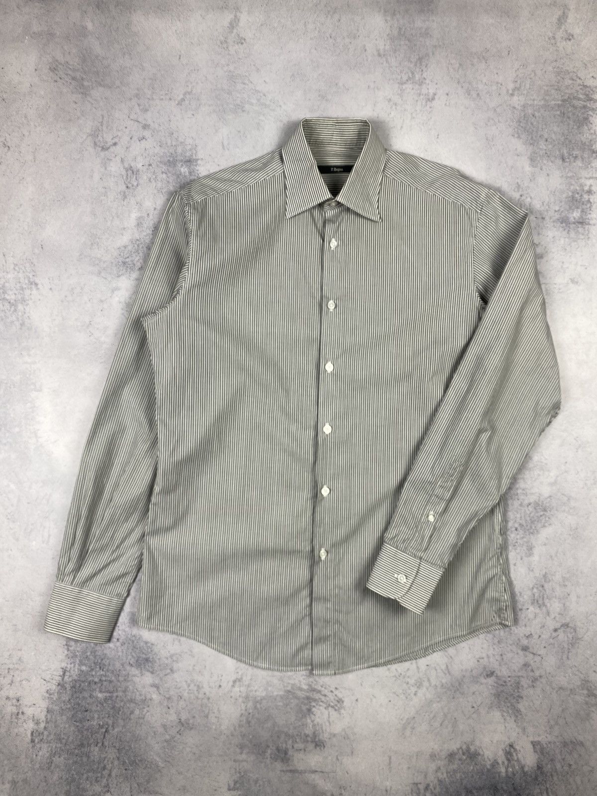 Z Zegna Z Zegna Striped Luxury Designer Long Sleeve Button Up Shirt Size US L / EU 52-54 / 3 - 2 Thumbnail