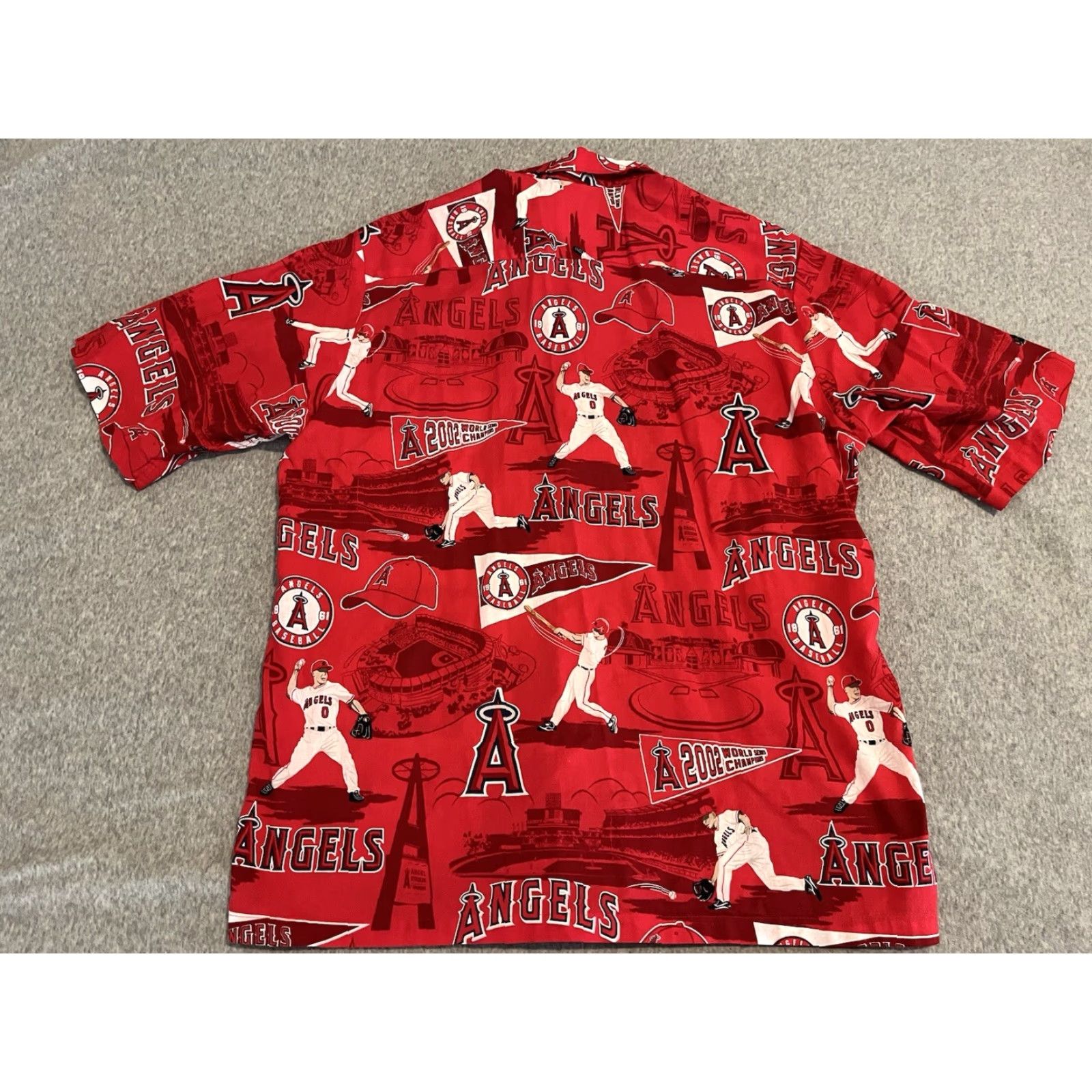 Reyn Spooner Reyn Spooner Los Angeles Anaheim Angels 2002 World Series Champions Button Shirt Men M/L Red Cotton Short Sleeve Baseball Century Size US M / EU 48-50 / 2 - 4 Thumbnail