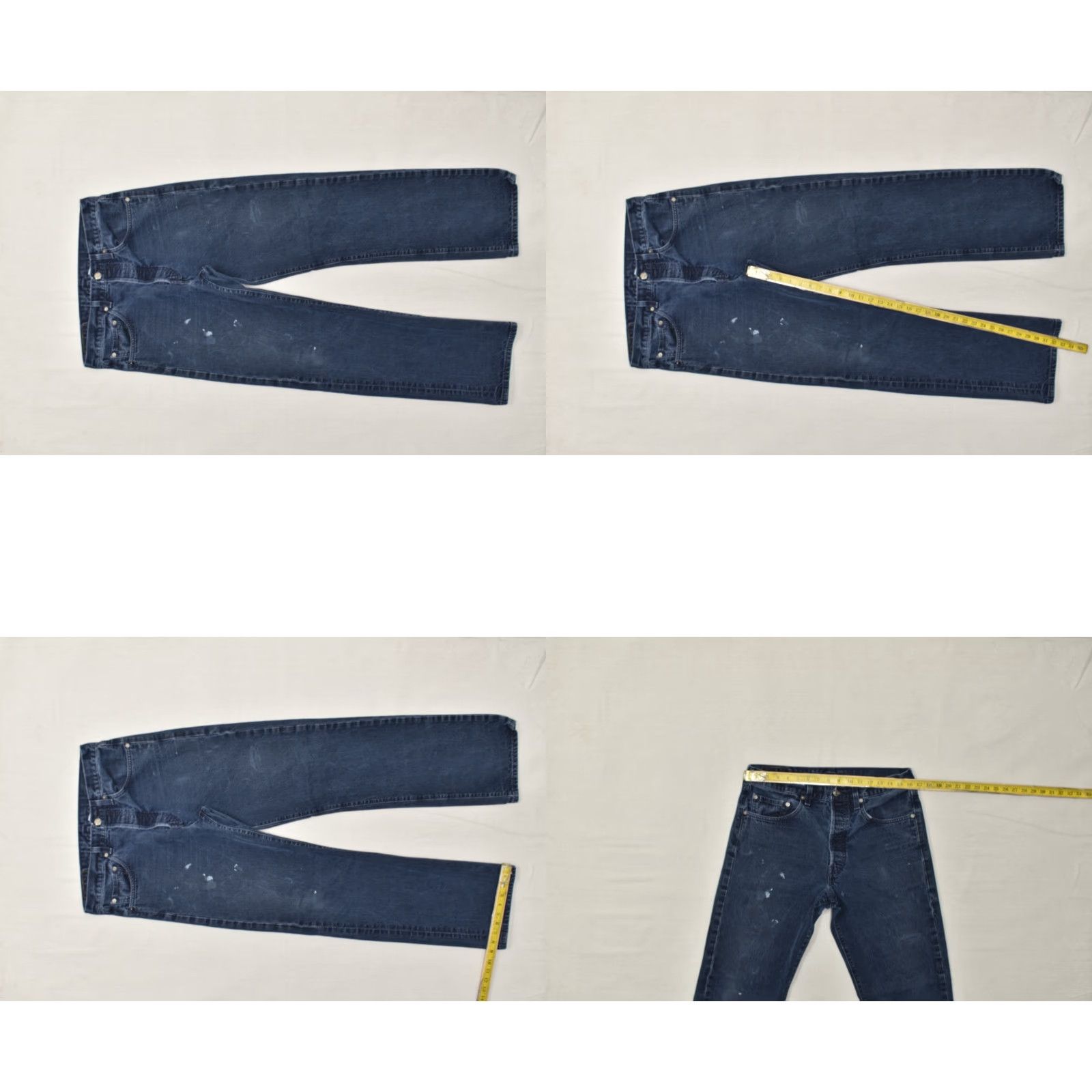 Levi's VINTAGE Levi's 501 Original Fit Jeans Men Dark Wash Distressed Paint Splatter 34x32 Blue Cotton Denim 5-Pocket Straight Button Size US 34 / EU 50 - 8 Thumbnail