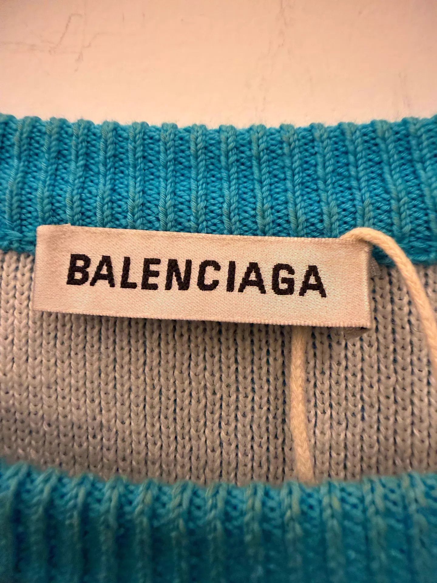Balenciaga Balenciaga All Over Logo Sky Blue Sweater S Like New Size US S / EU 44-46 / 1 - 2 Thumbnail