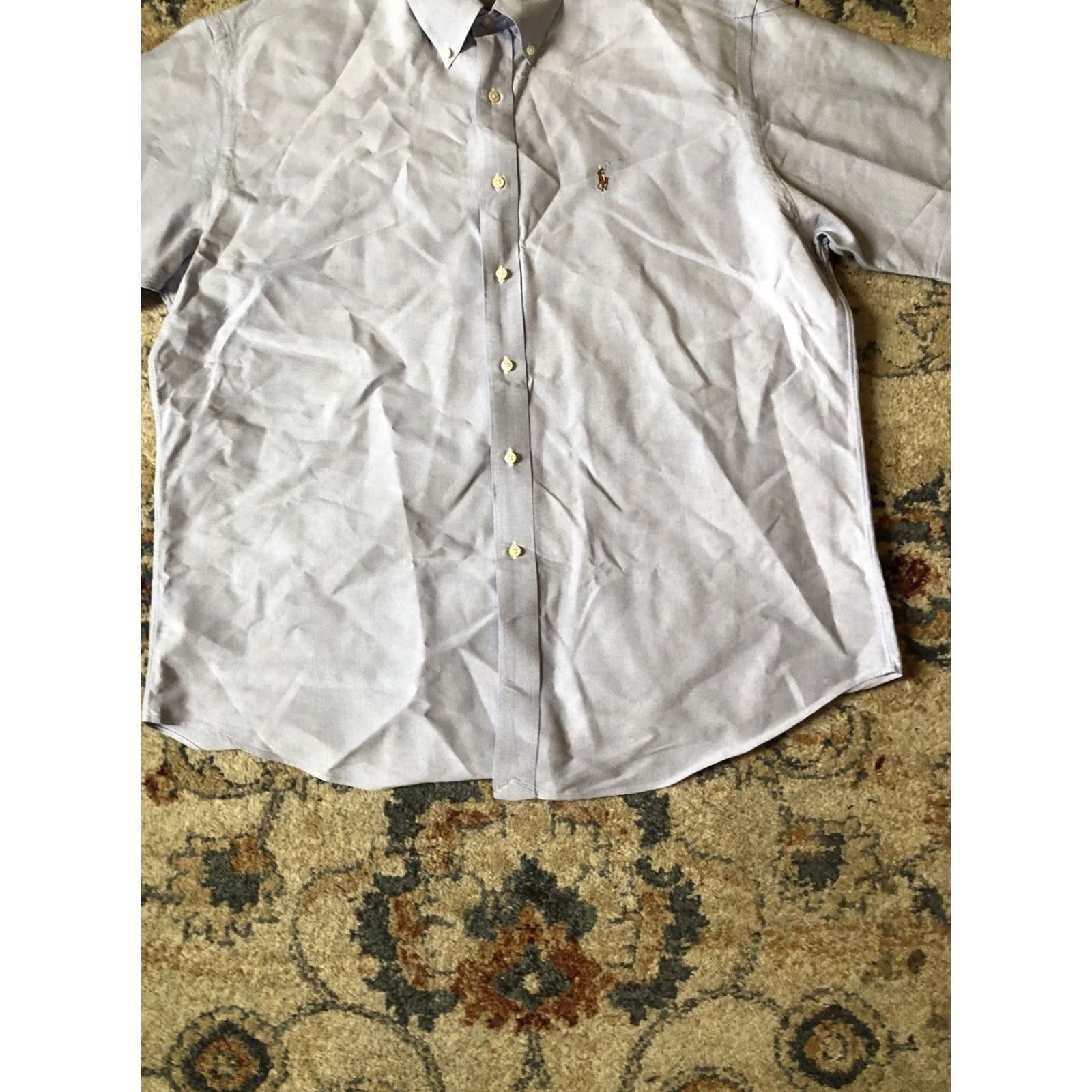 Ralph Lauren Ralph Lauren Blake Oxford Shirt Short Sleeve Button-Up Flesh Pony Blue 100% Cotton L Mens Regular Collared Button-Down Size US L / EU 52-54 / 3 - 5 Thumbnail
