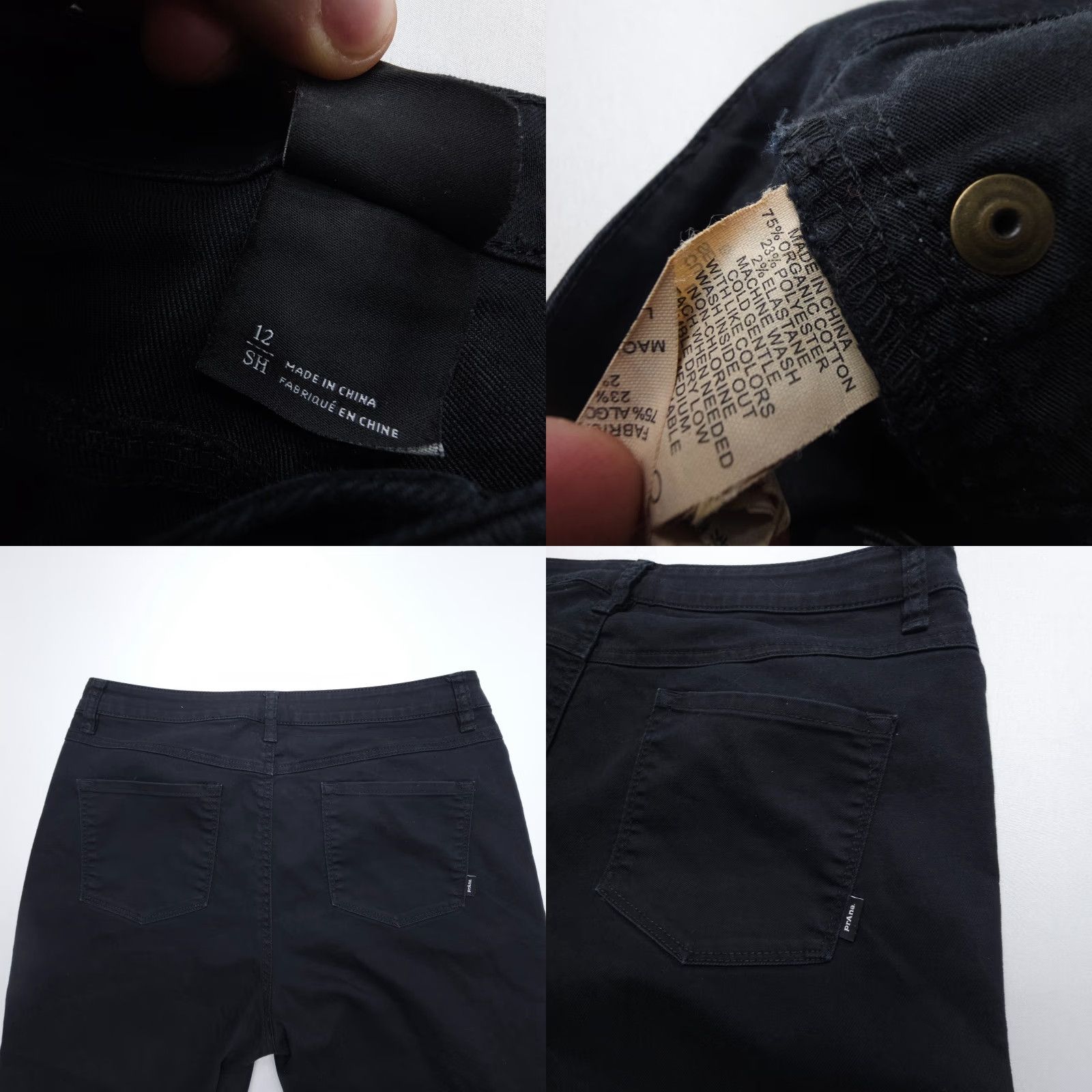 Prana PrAna Kayla High Rise Jeans Womens Size 12 Black Organic Cotton Stretch Denim 5-Pocket Size 34" / US 12 / IT 48 - 9 Thumbnail