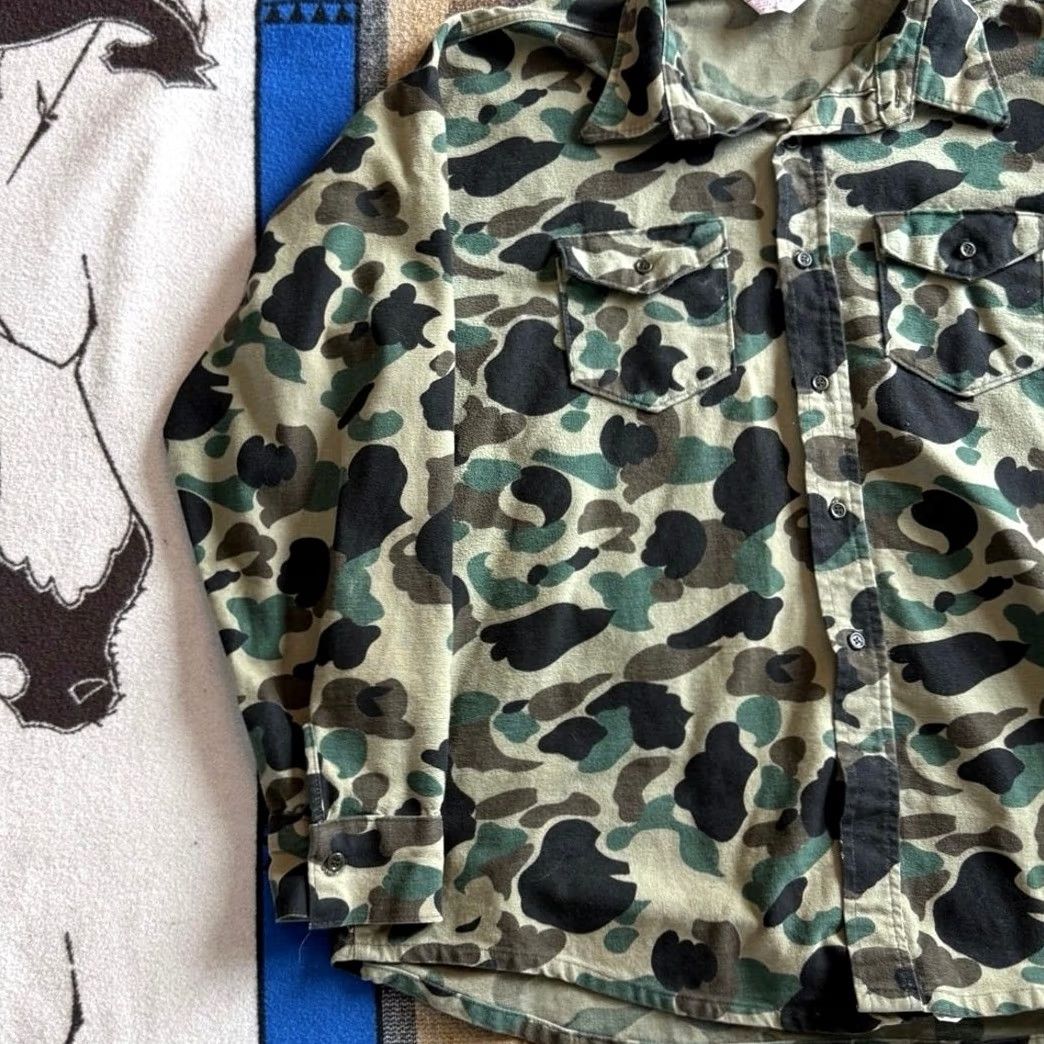 Vintage VINTAGE Frostproof Mens 3XL Duck Frog Camo Chamois Flannel Button Up Pocket Size US XXL / EU 58 / 5 - 4 Thumbnail