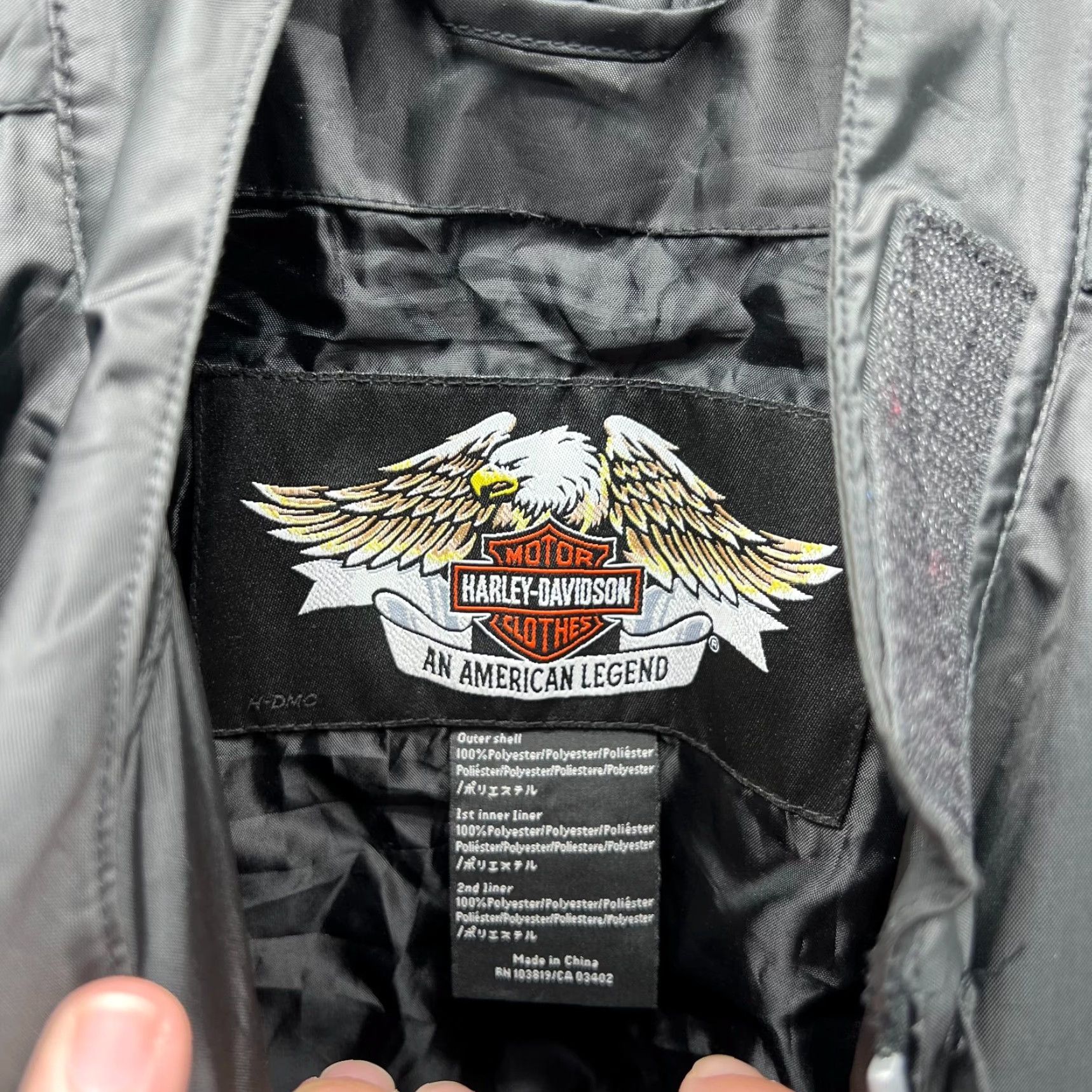 Harley Davidson VTG Harley-Davidson Jacket Women Medium Black Nylon Windbreaker American Biker Long Sleeve Motorcycle Size M / US 6-8 / IT 42-44 - 7 Thumbnail