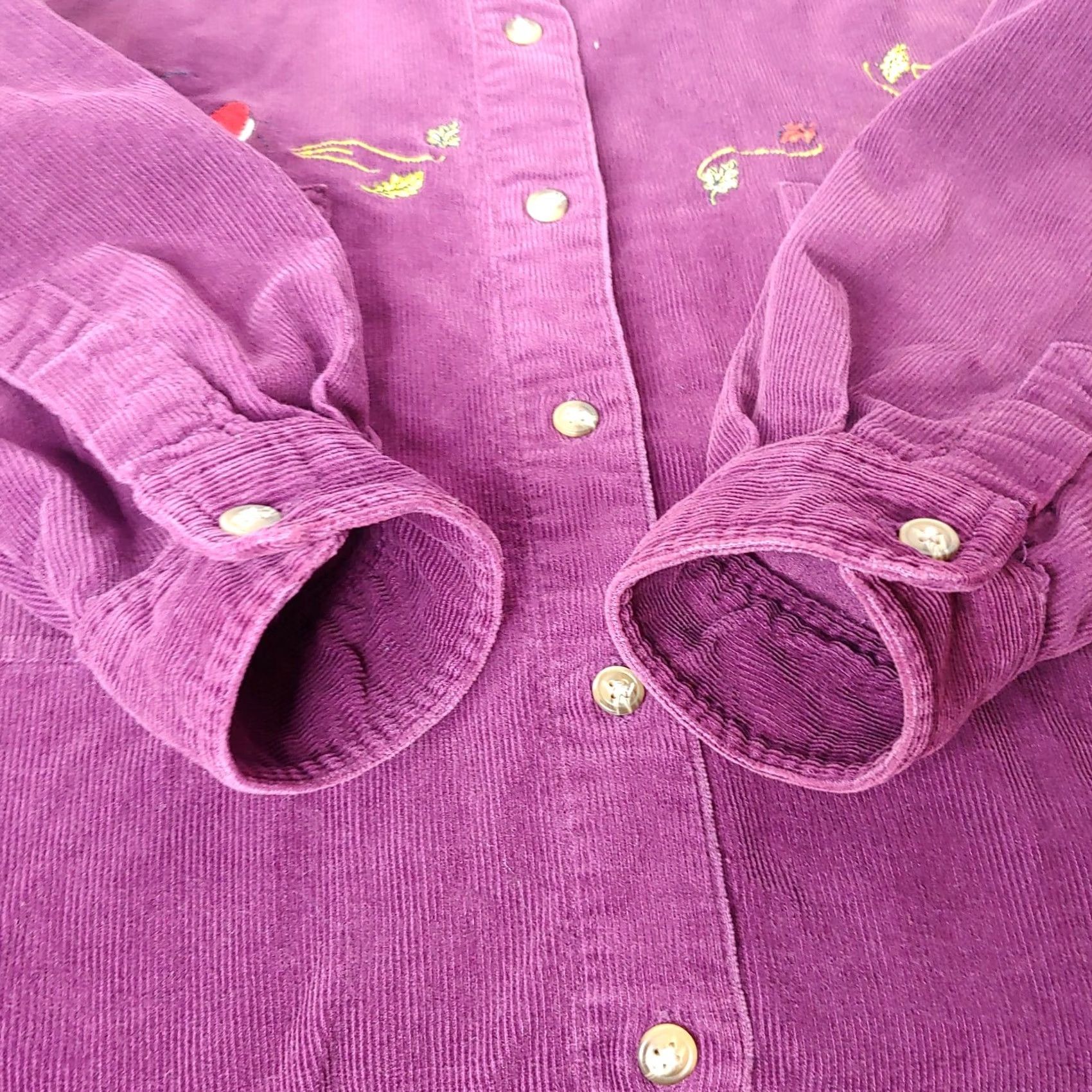 Vintage VINTAGE Looney Tunes Shirt Medium Long Sleeve Corduroy Purple Collared Button-Up Embroidered Tweety Sylvester Women M Size M / US 6-8 / IT 42-44 - 6 Thumbnail