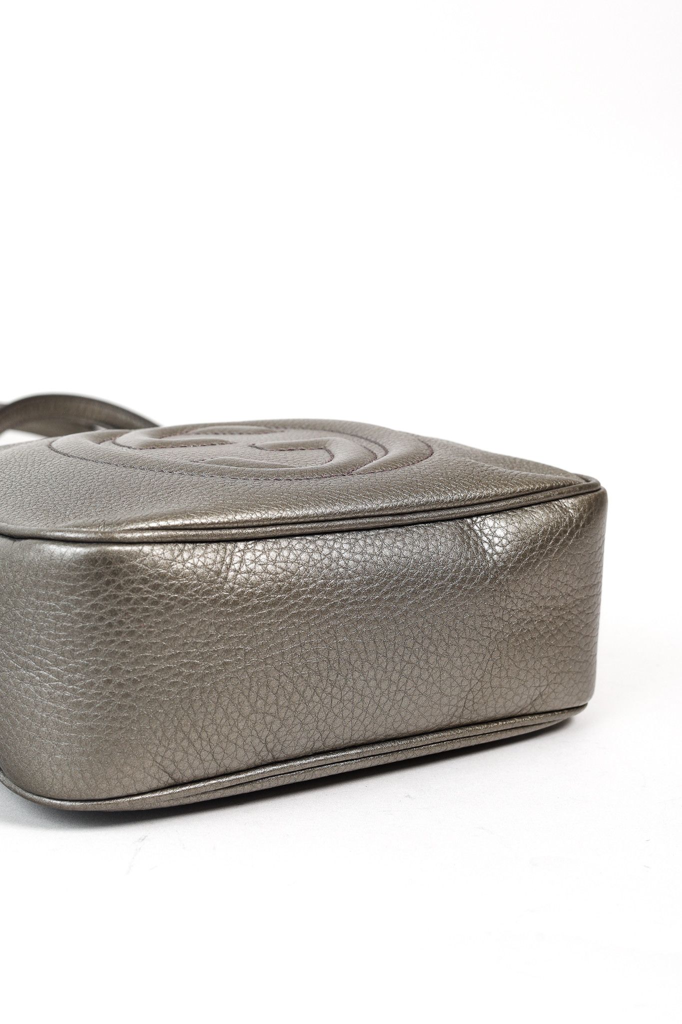 Gucci Gucci Soho Disco Bag in Metallic Pewter Grey Leather Size ONE SIZE - 5 Thumbnail