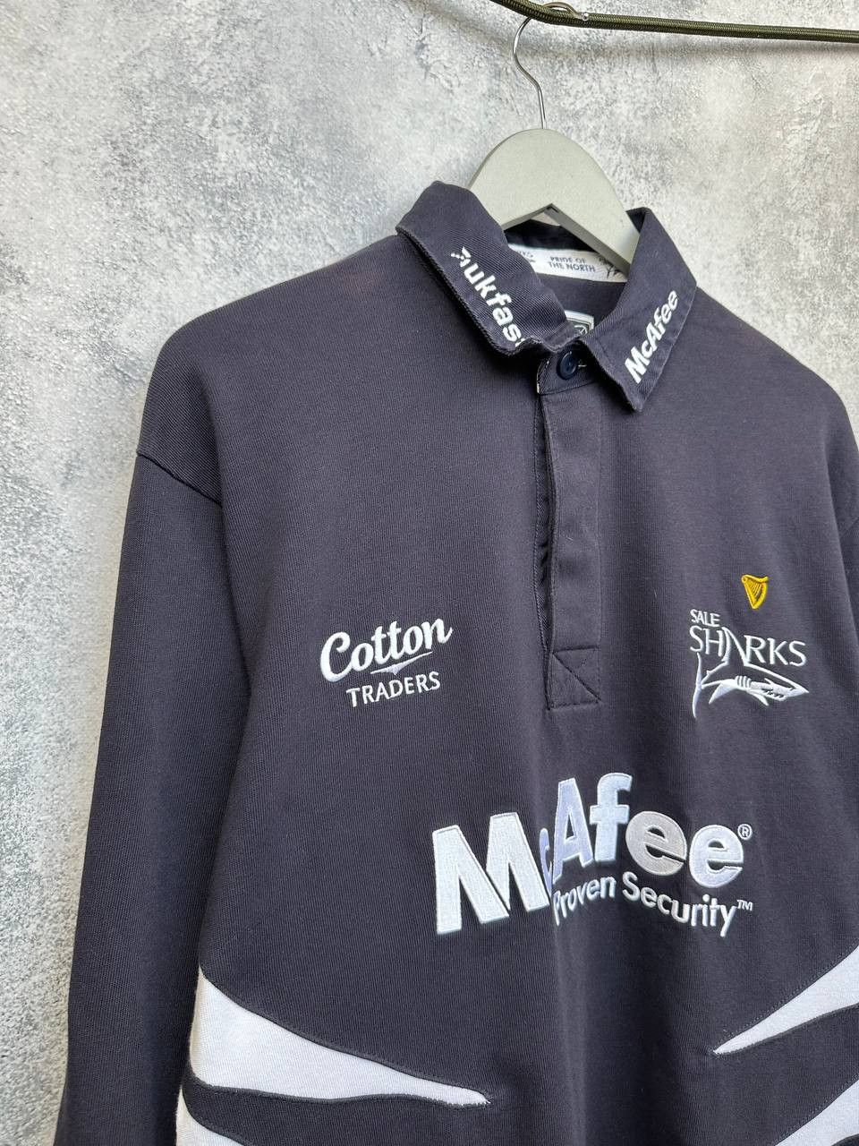Cotton Traders Sharks 2007 Rugby Shirt McAfee Polo LS